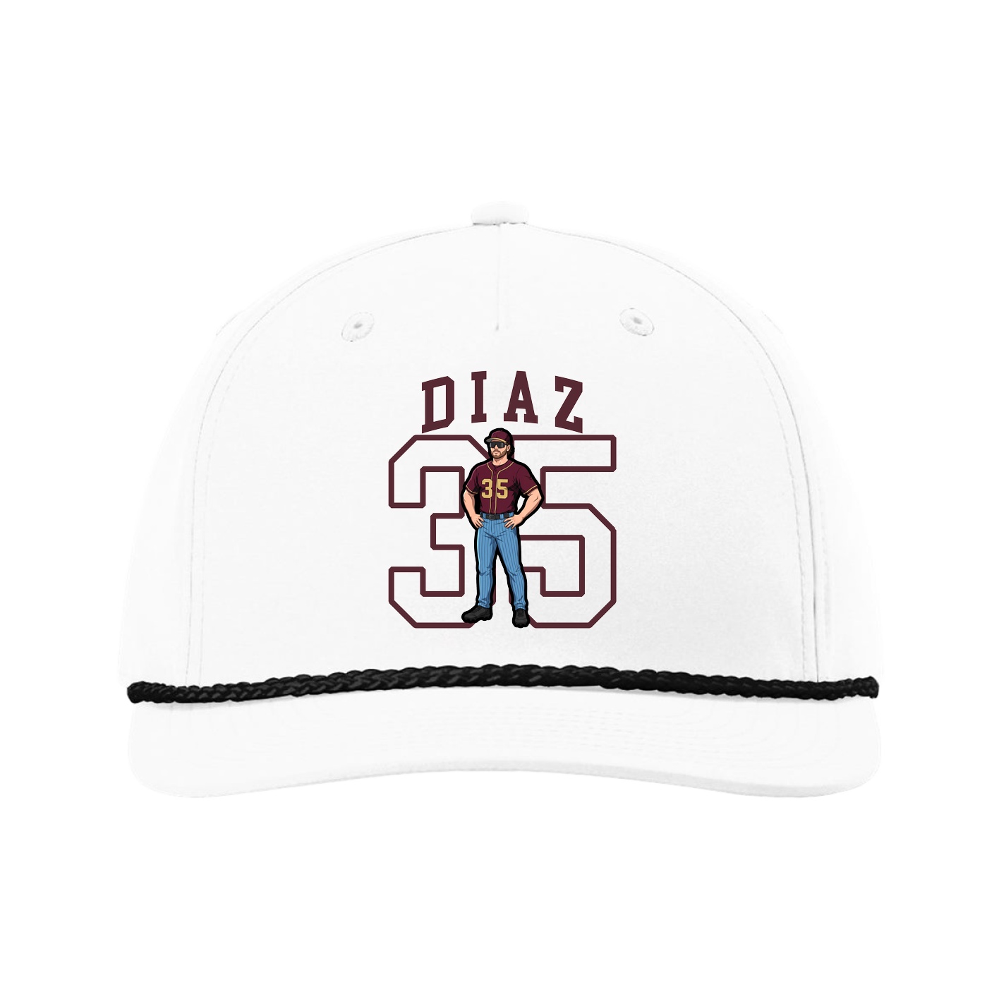 Five-Panel Classic Rope Cap — Shirsey in White