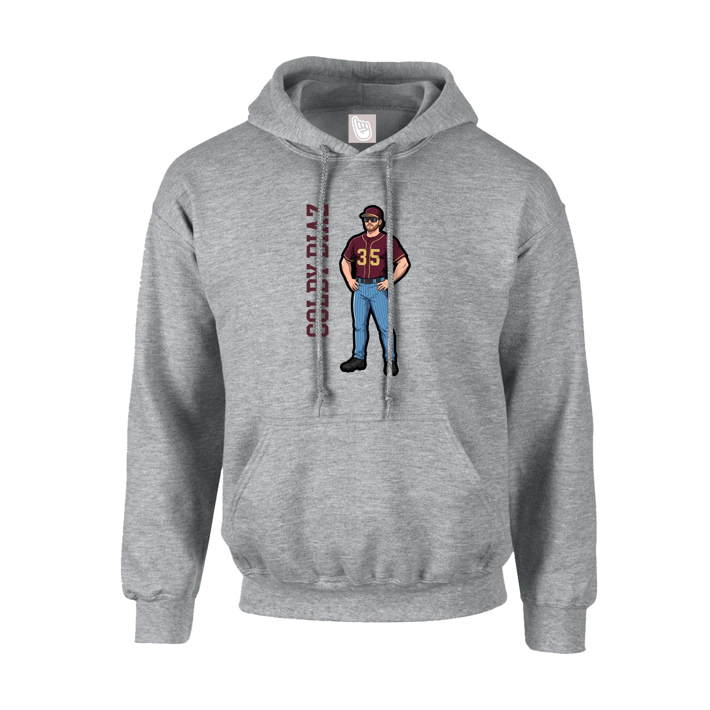 Hoodie — Name Vertical in Grey
