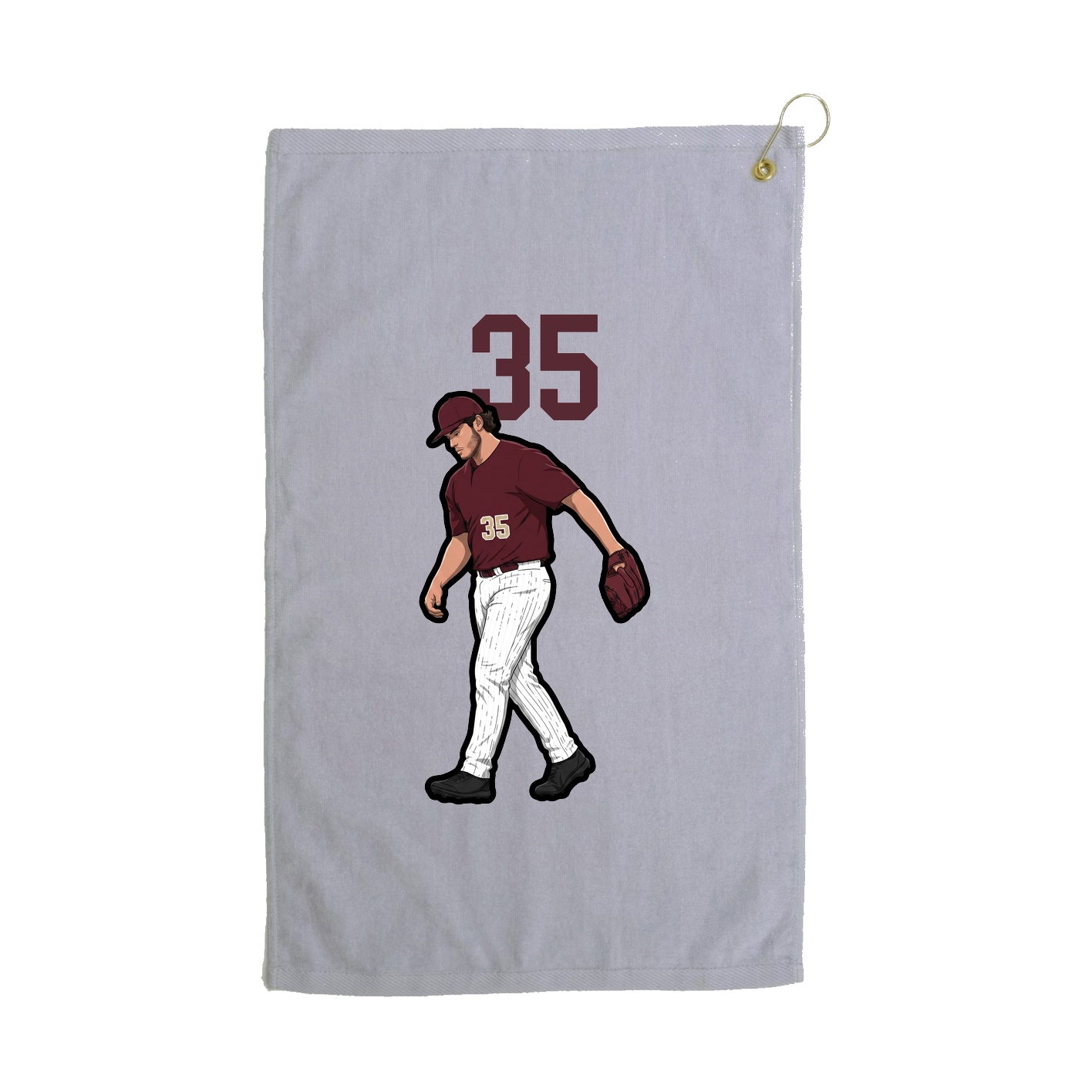 Golf Towel — Number Top in Grey