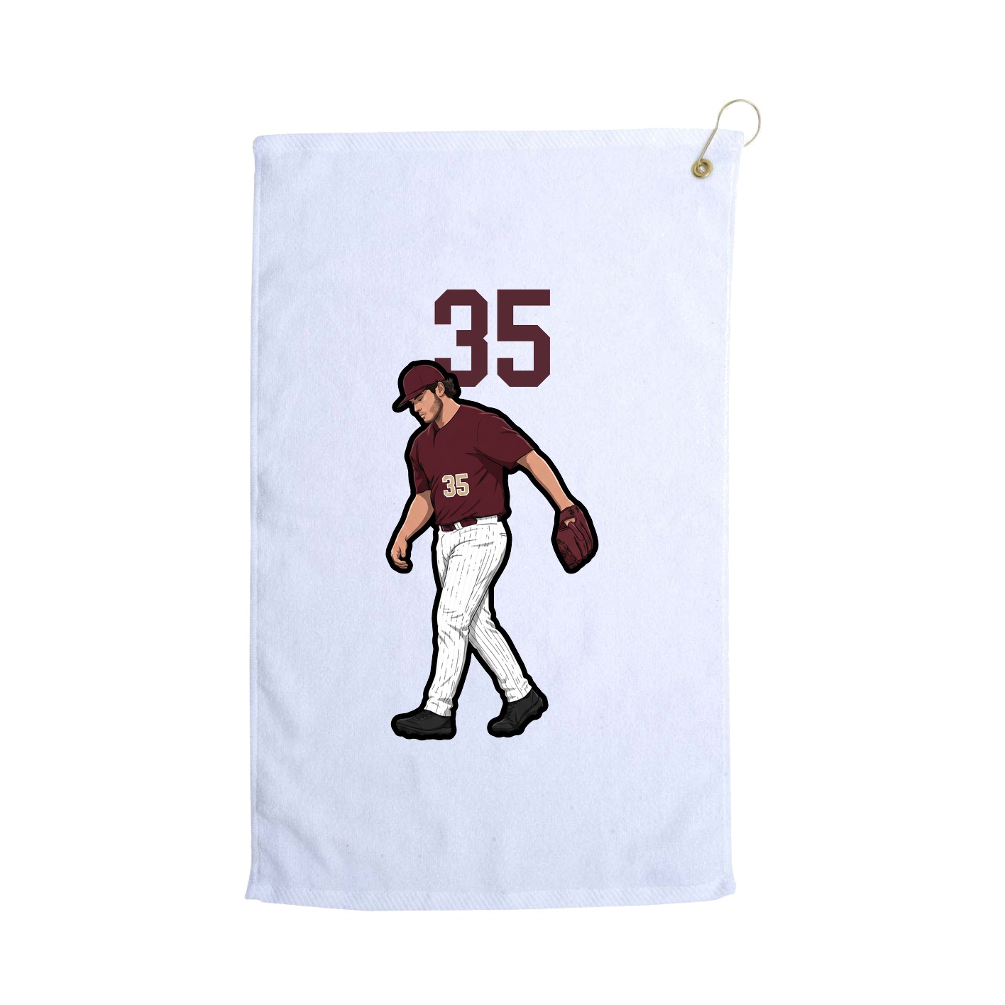 Golf Towel — Number Top in White