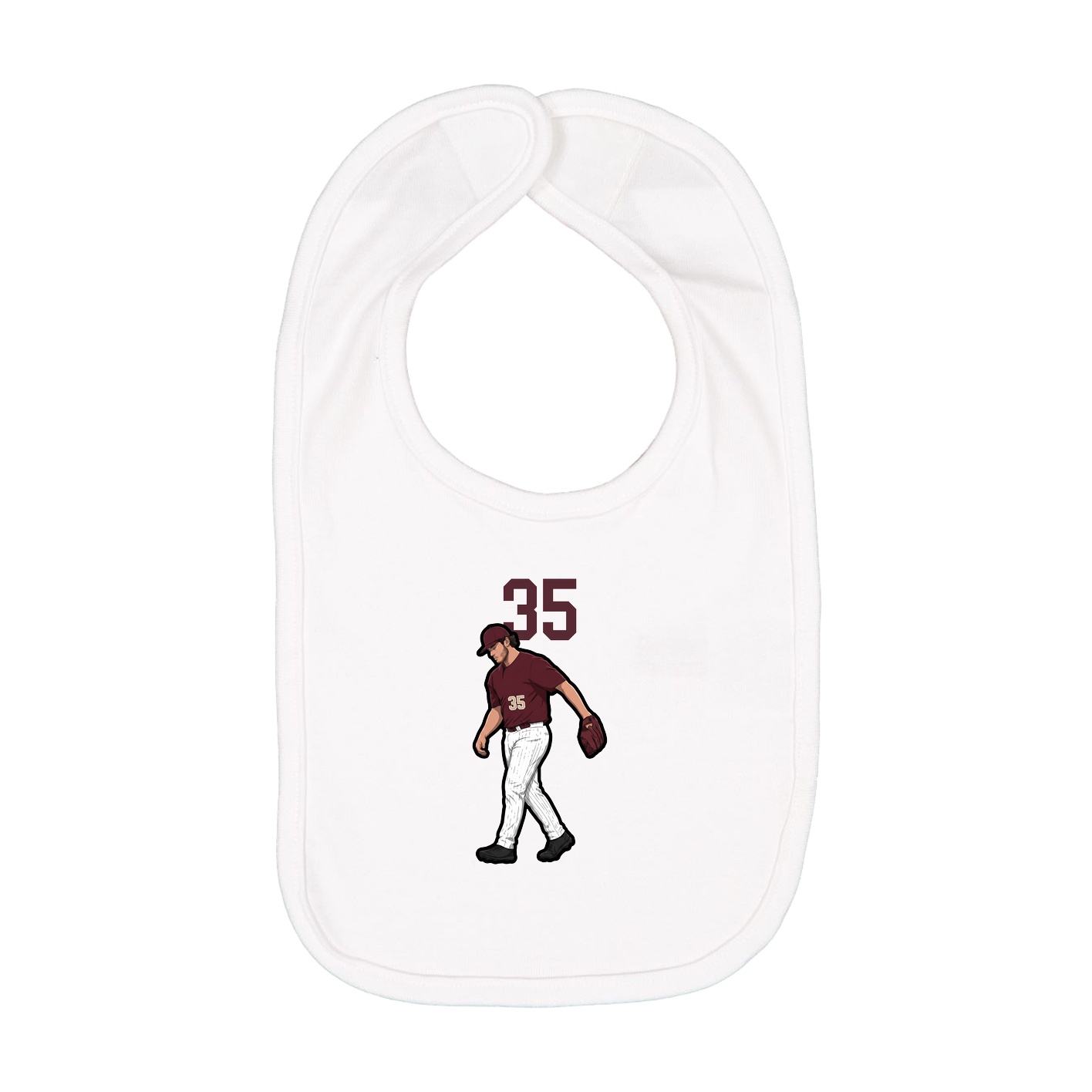 Infant Bib — Number Top in White