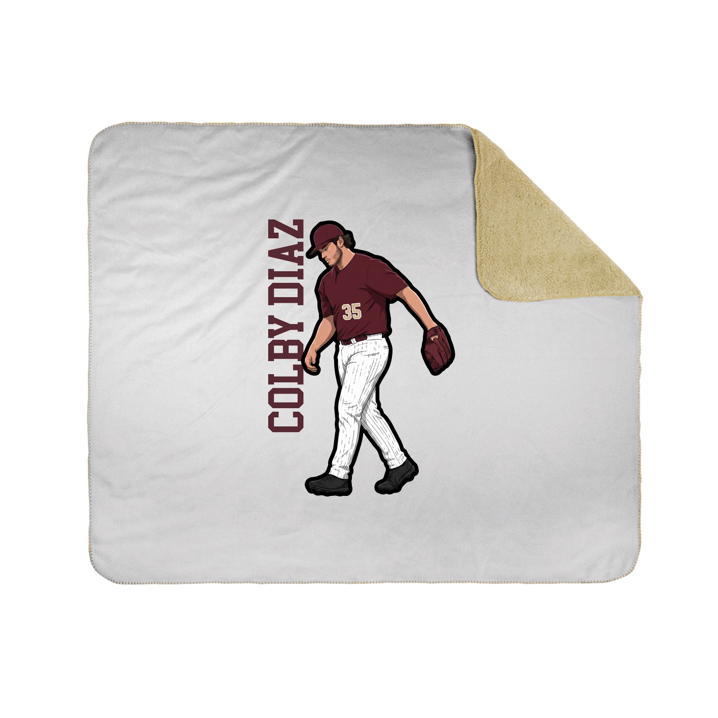 Throw Blanket — Name Vertical in White