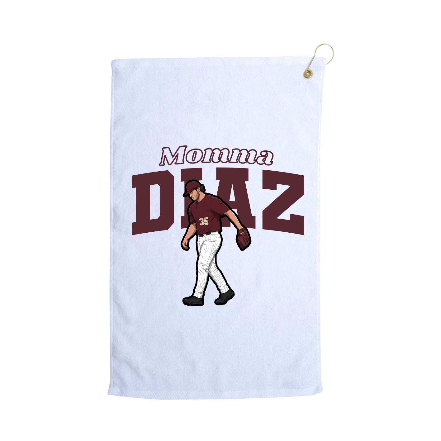 Golf Towel — Mothers Day Block in White