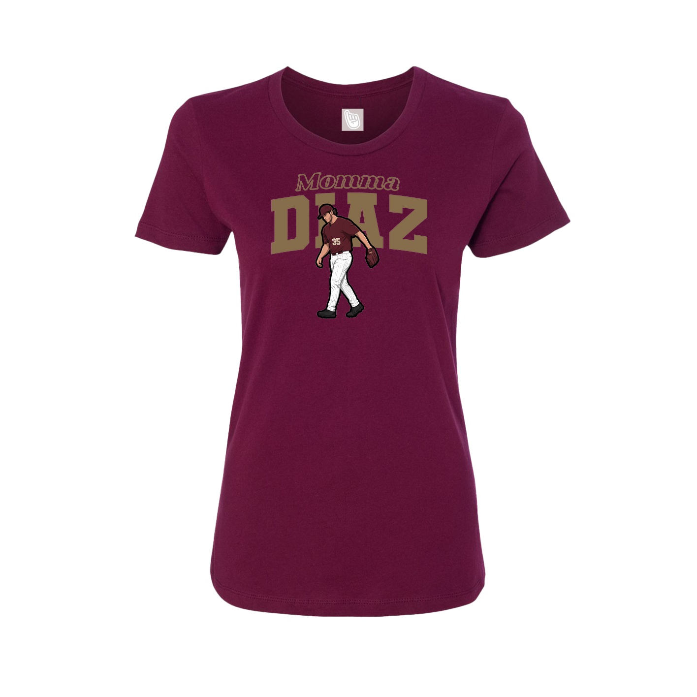 Womens Tee — Mothers Day Block in Maroon