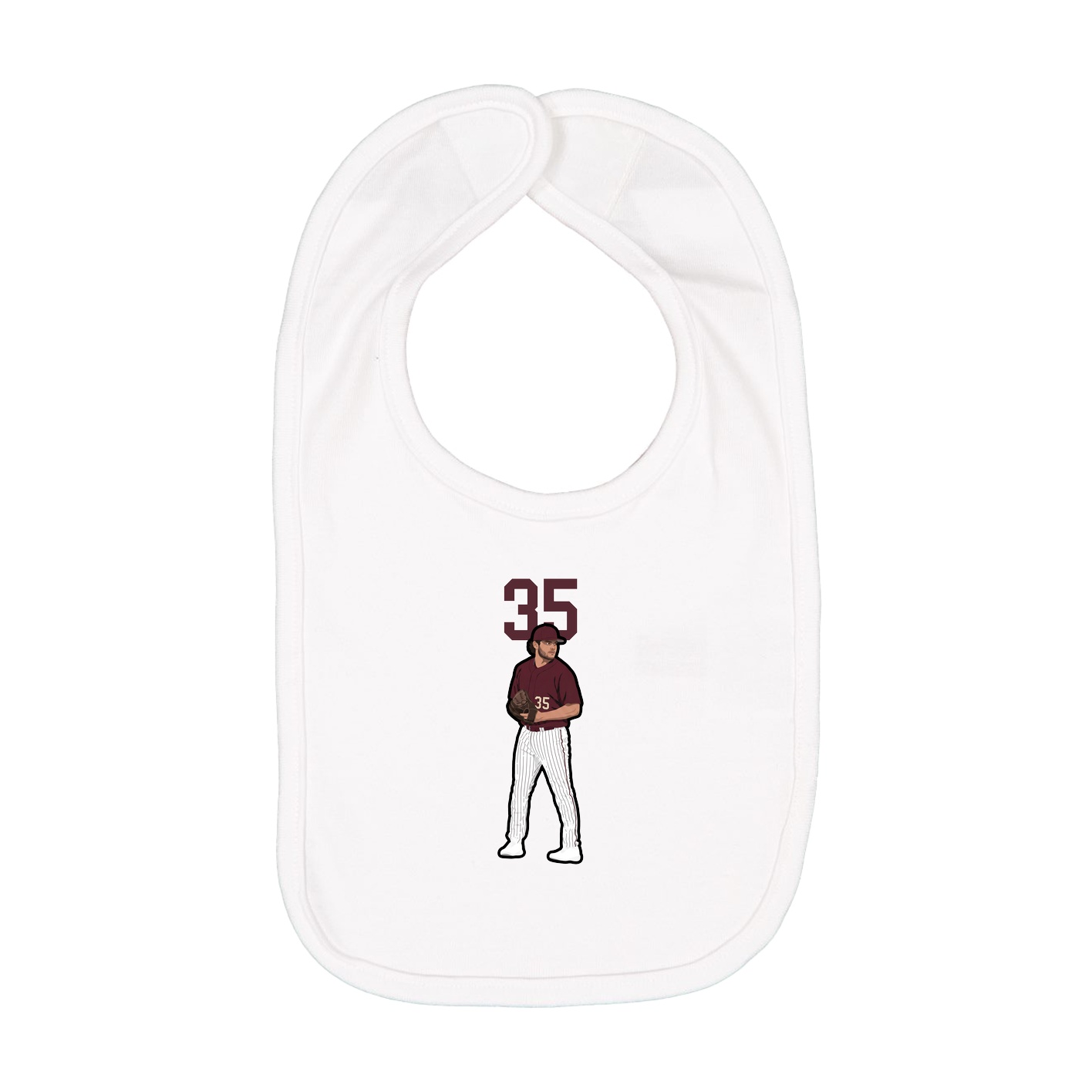 Infant Bib — Number Top in White