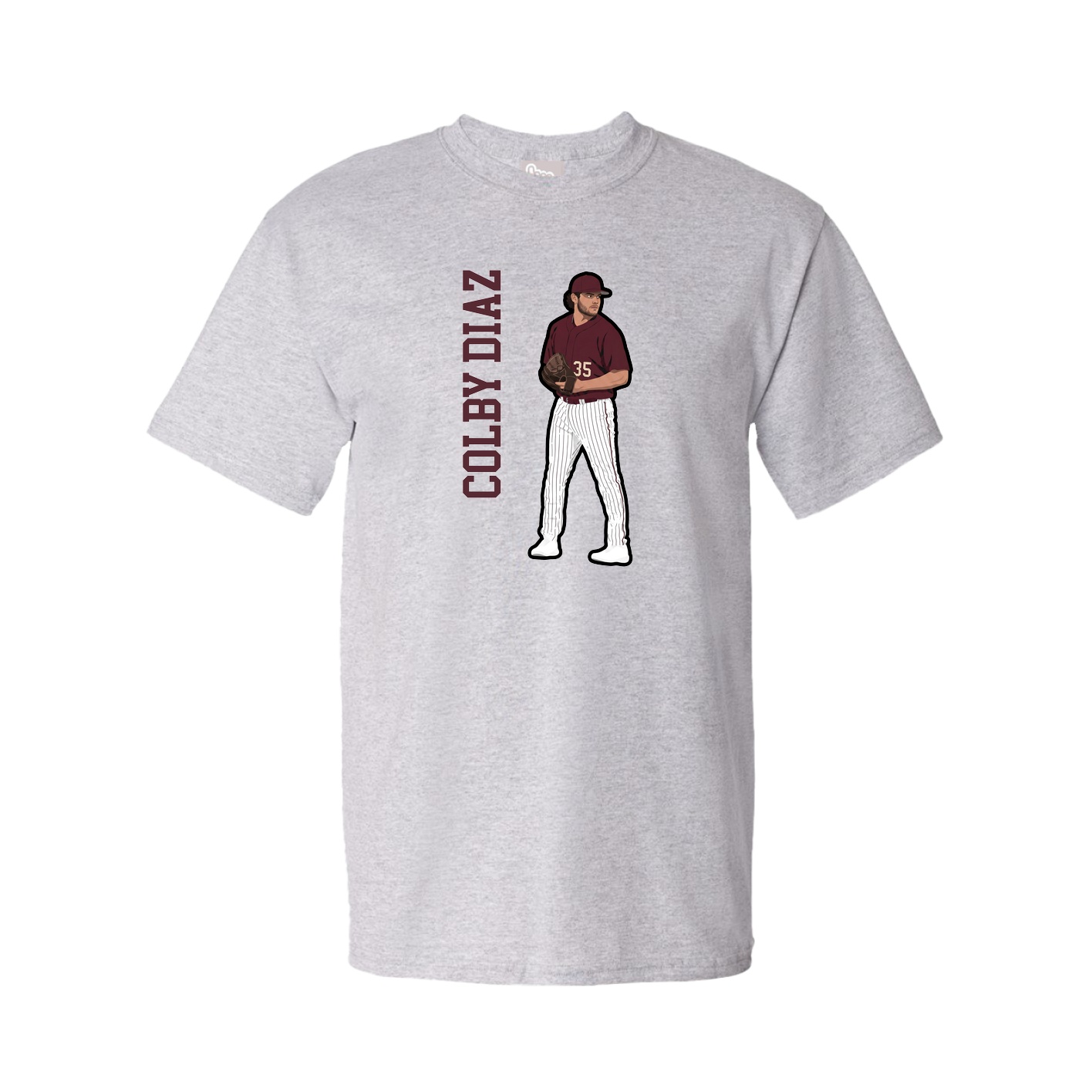 Tee — Name Vertical in Grey