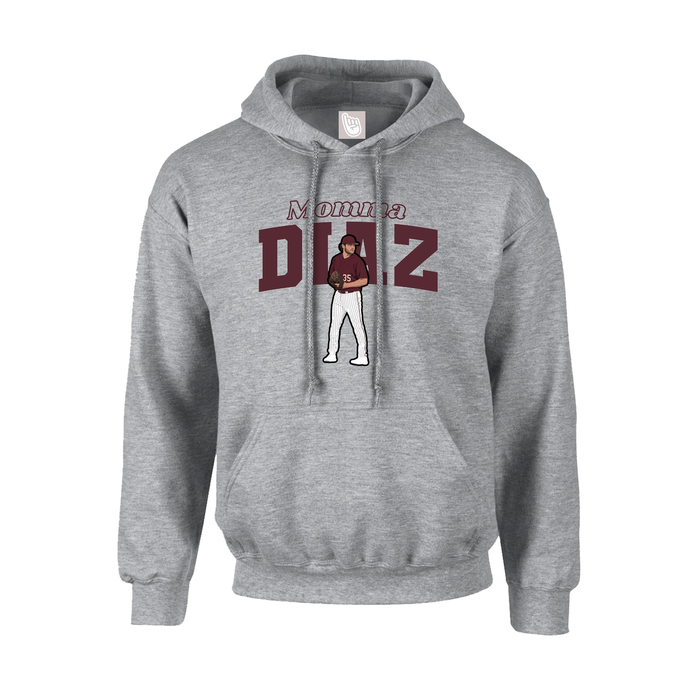 Youth Hoodie — Mothers Day Block in Grey