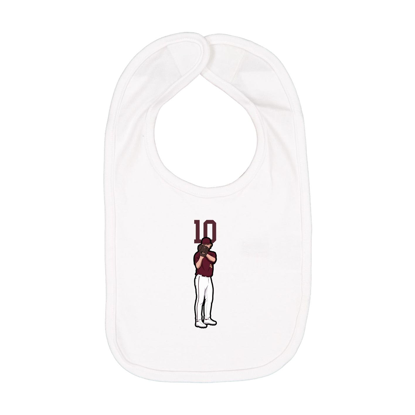 Infant Bib — Number Top in White