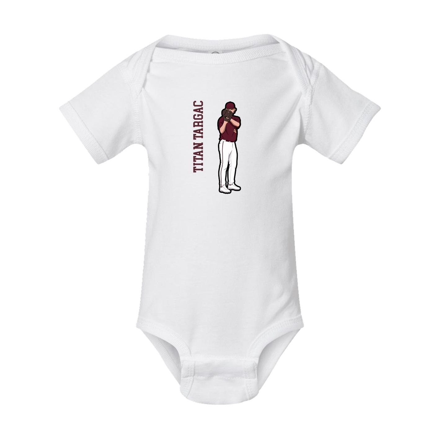 Baby Onesie — Name Vertical in White