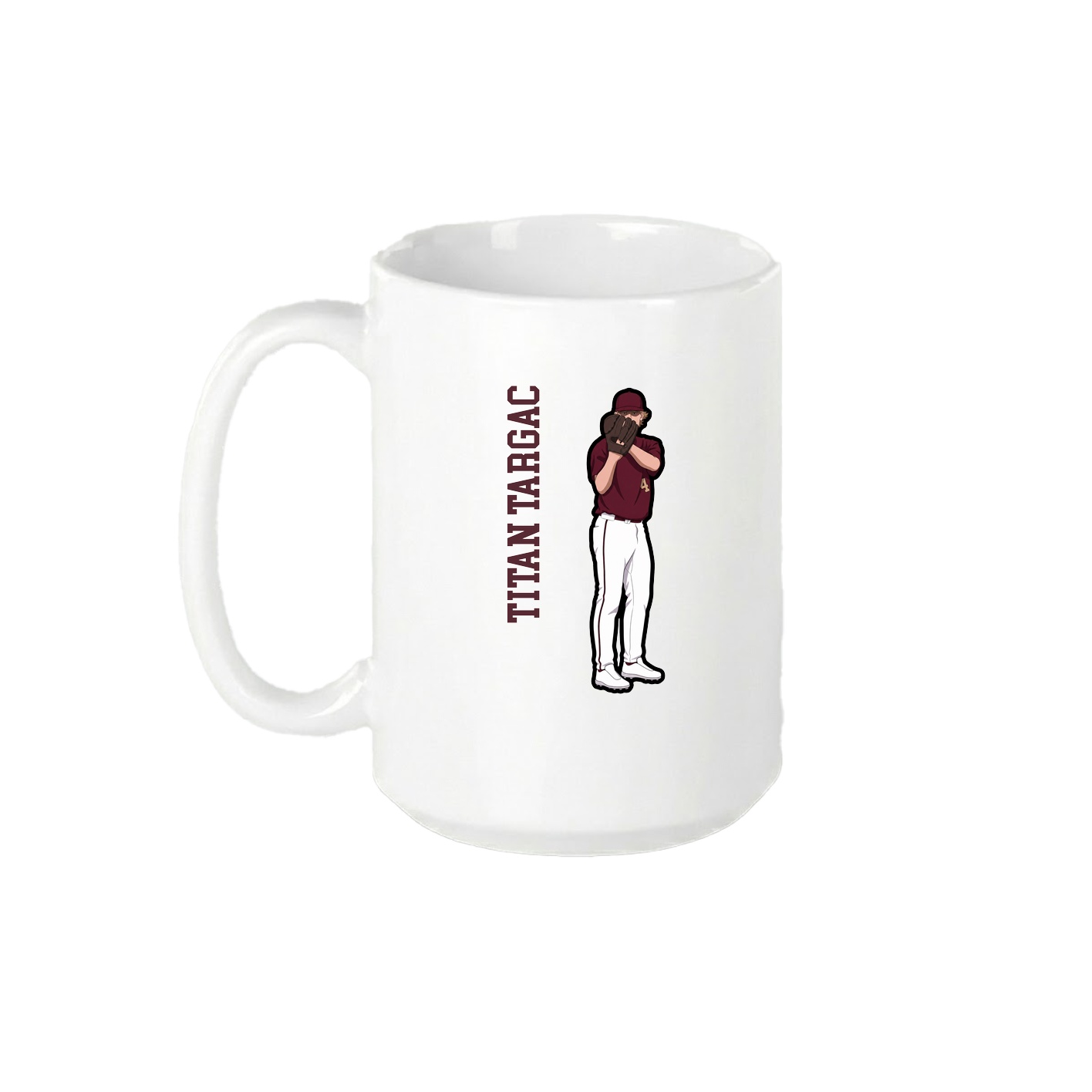 15oz Coffee Mug — Name Vertical in White