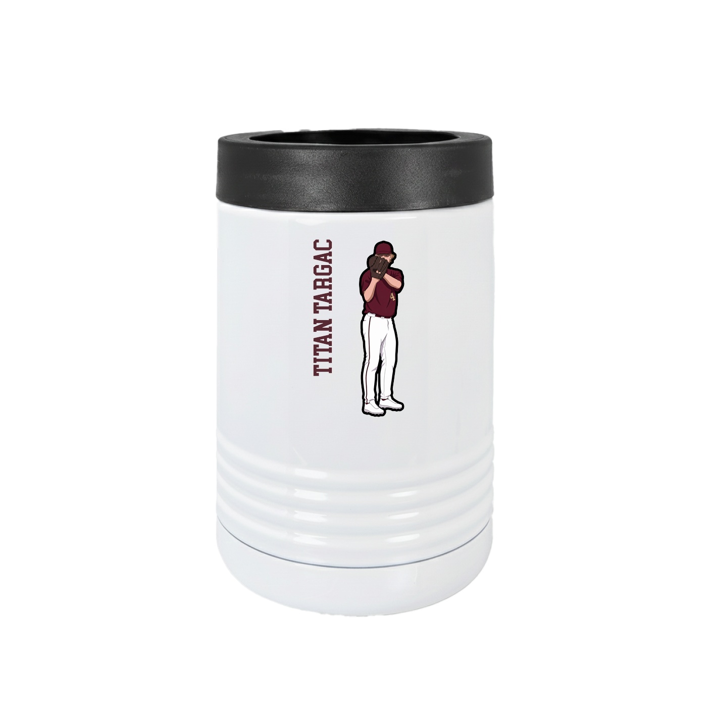 Beverage Holder — Name Vertical in White