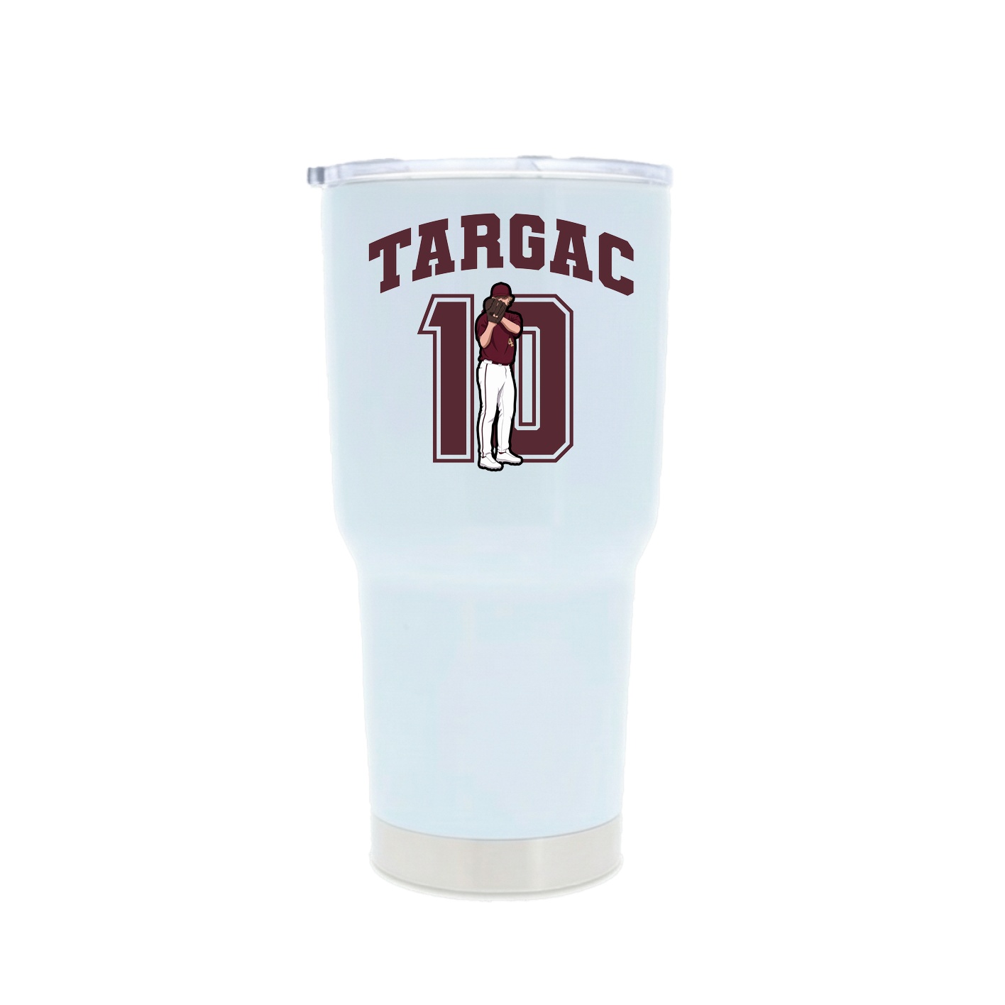 30oz Stainless Steel Tumbler — Number in White