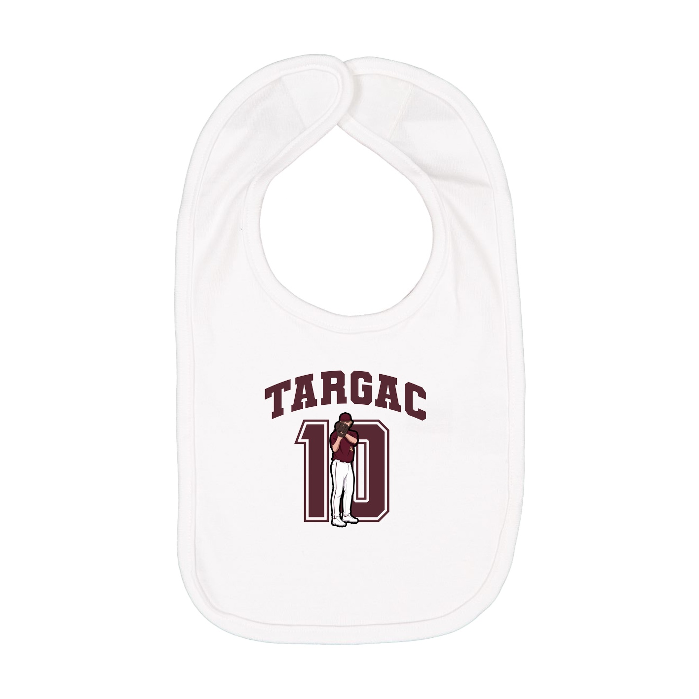 Infant Bib — Number in White