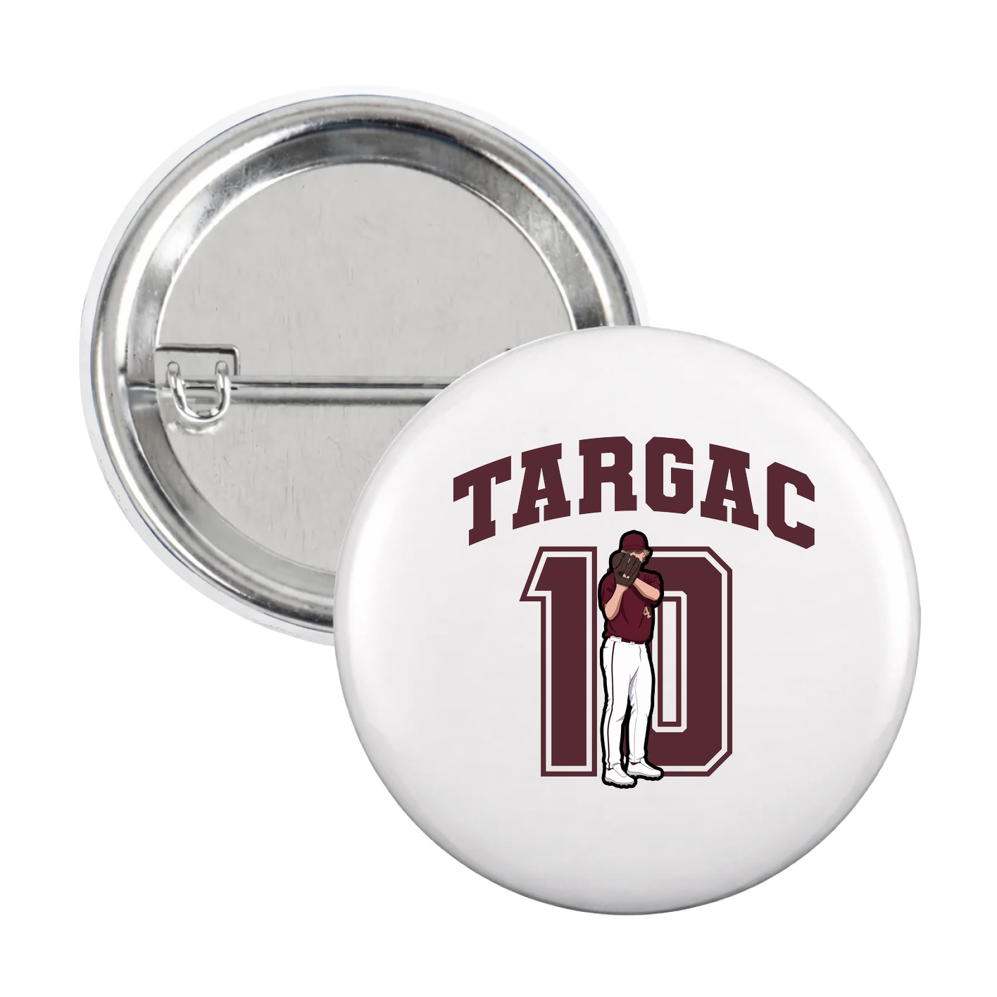Game Day Button — Number in White