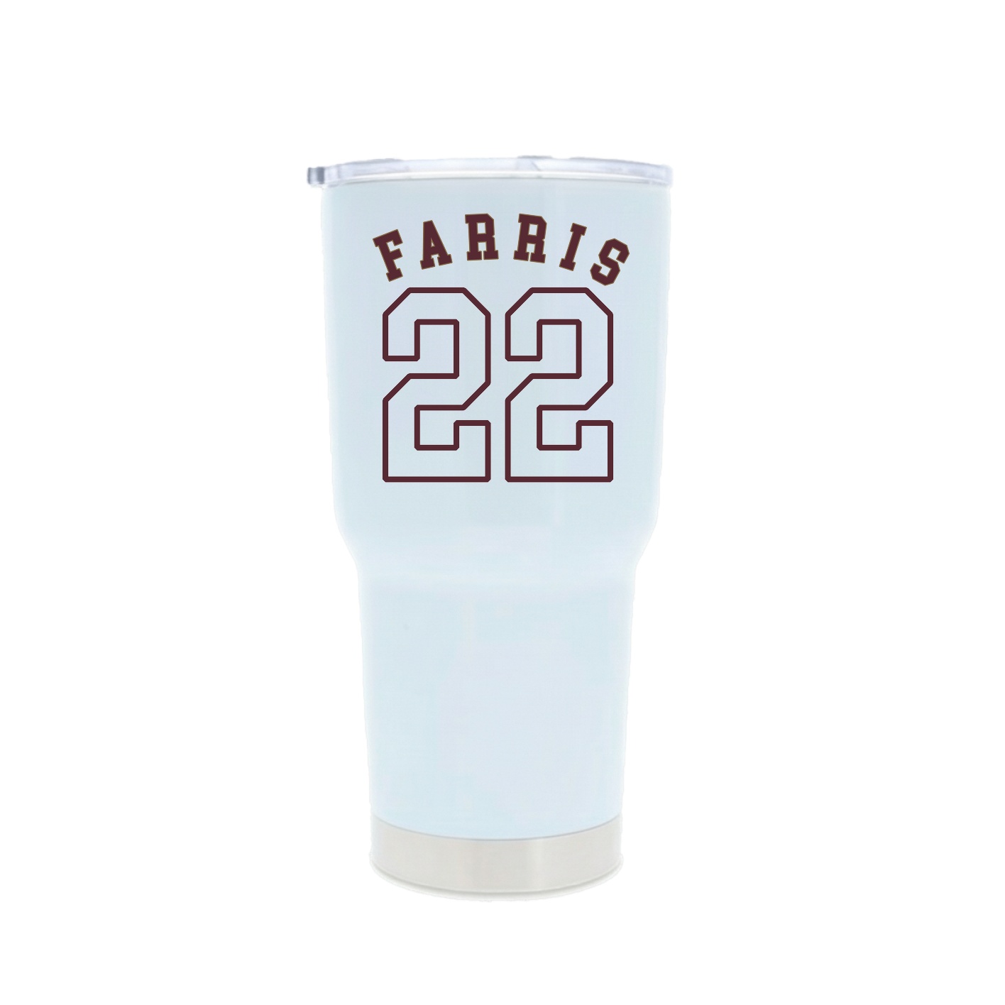30oz Stainless Steel Tumbler — Shirsey Arch in White