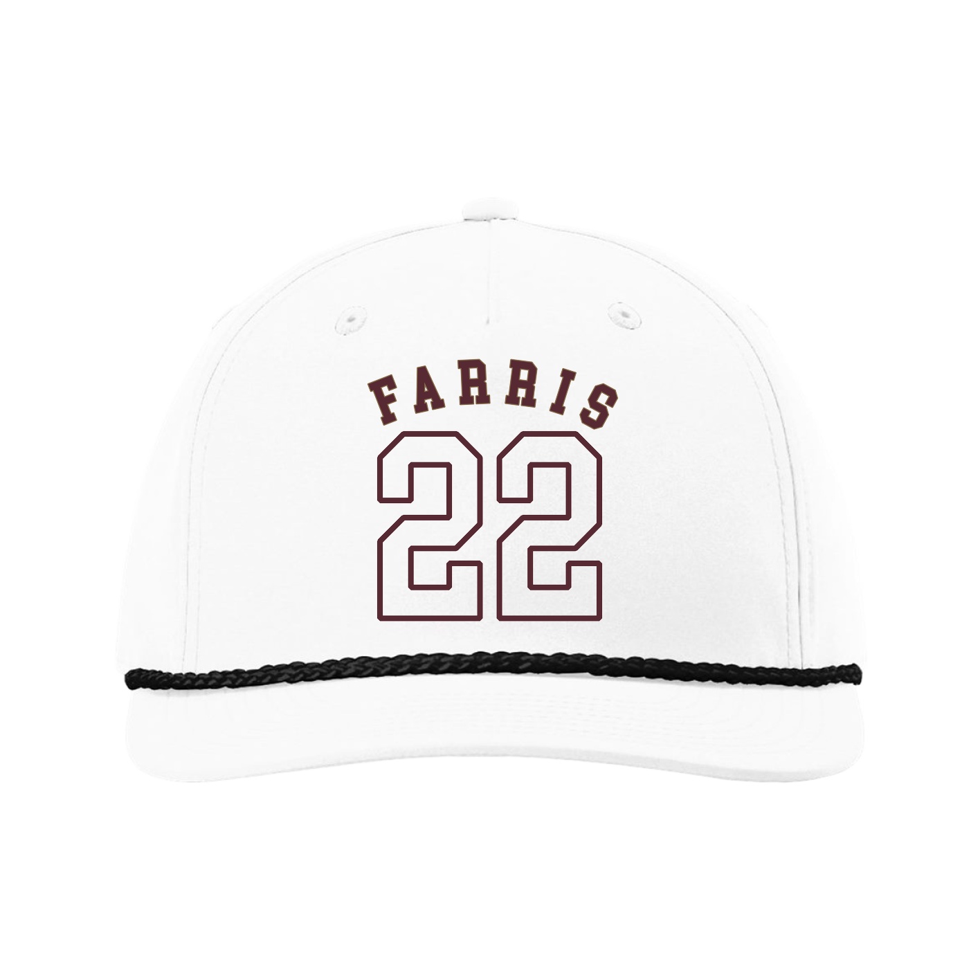 Five-Panel Classic Rope Cap — Shirsey Arch in White