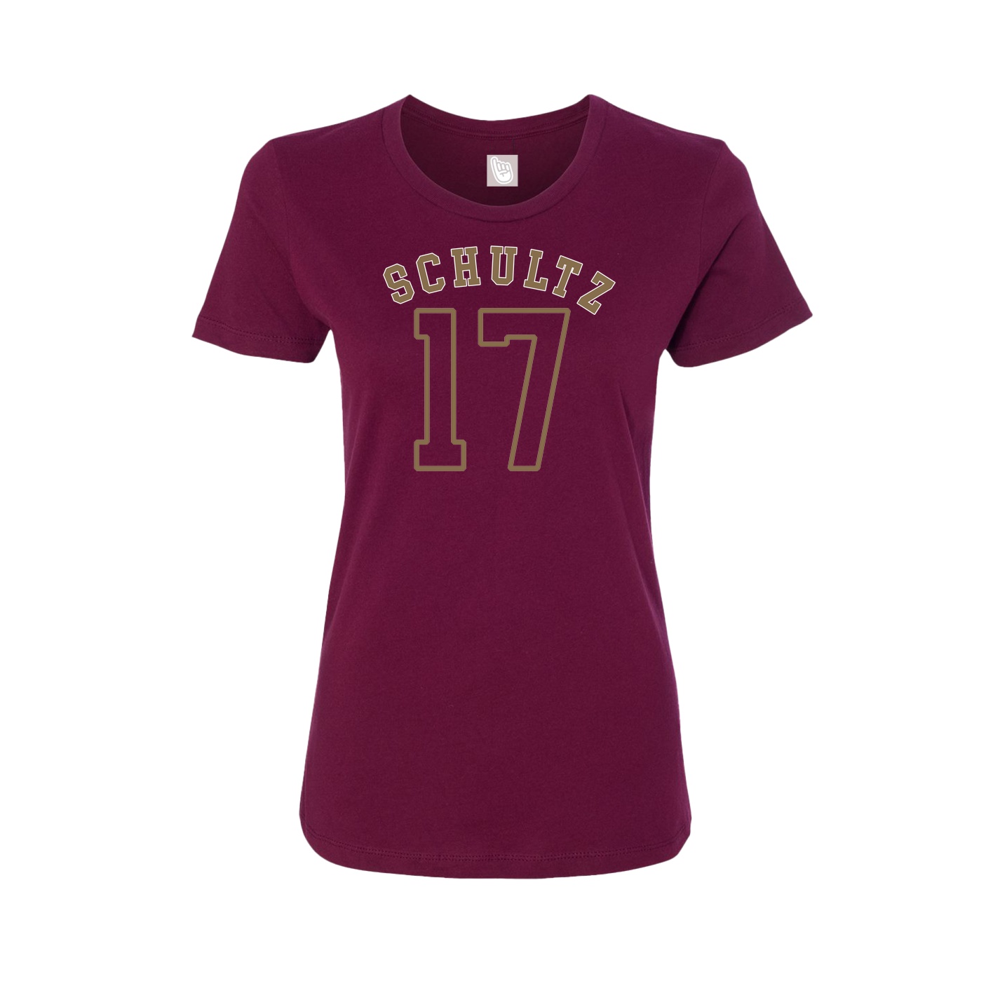 Fitted Women's Tee — Shirsey Arch in Maroon