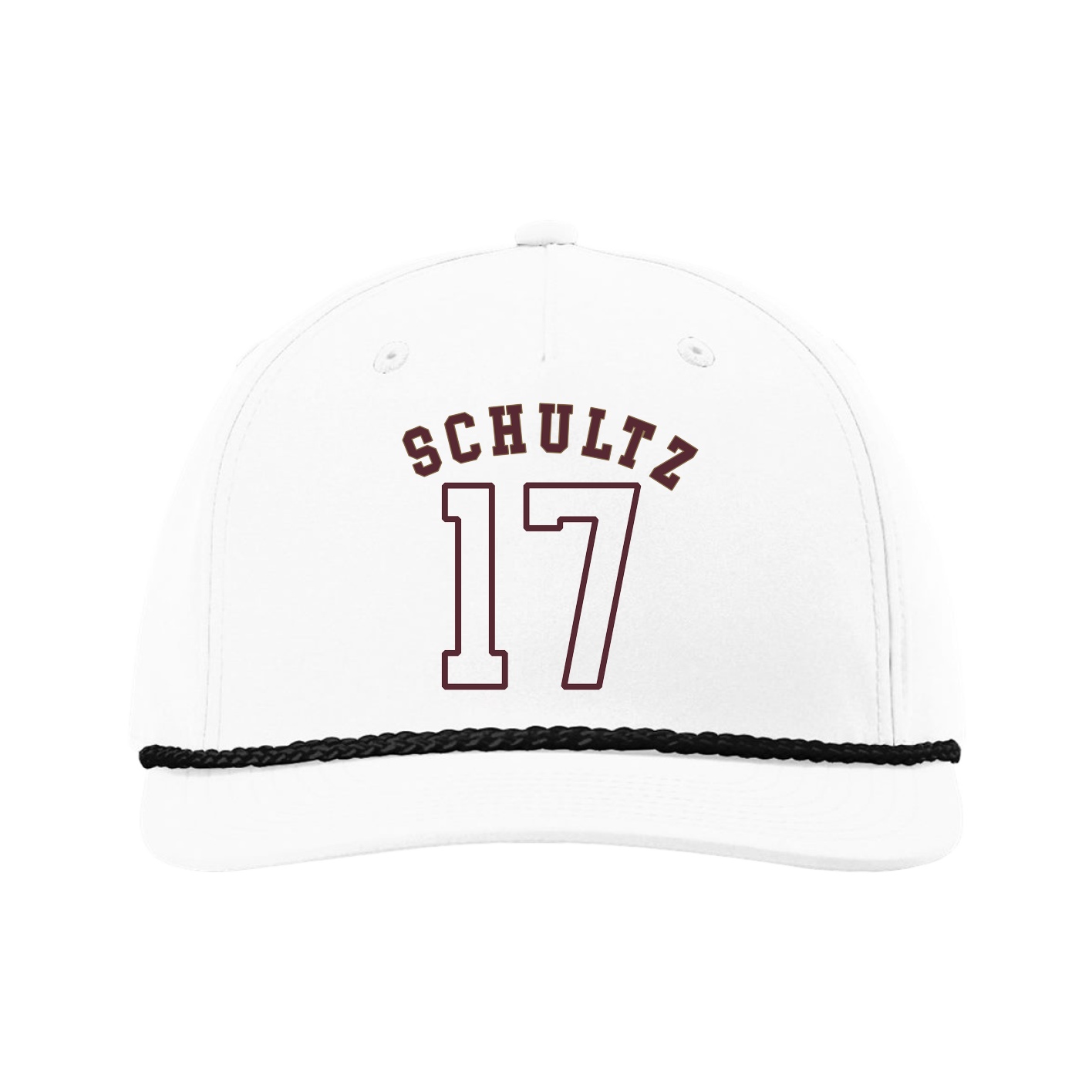 Five-Panel Classic Rope Cap — Shirsey Arch in White