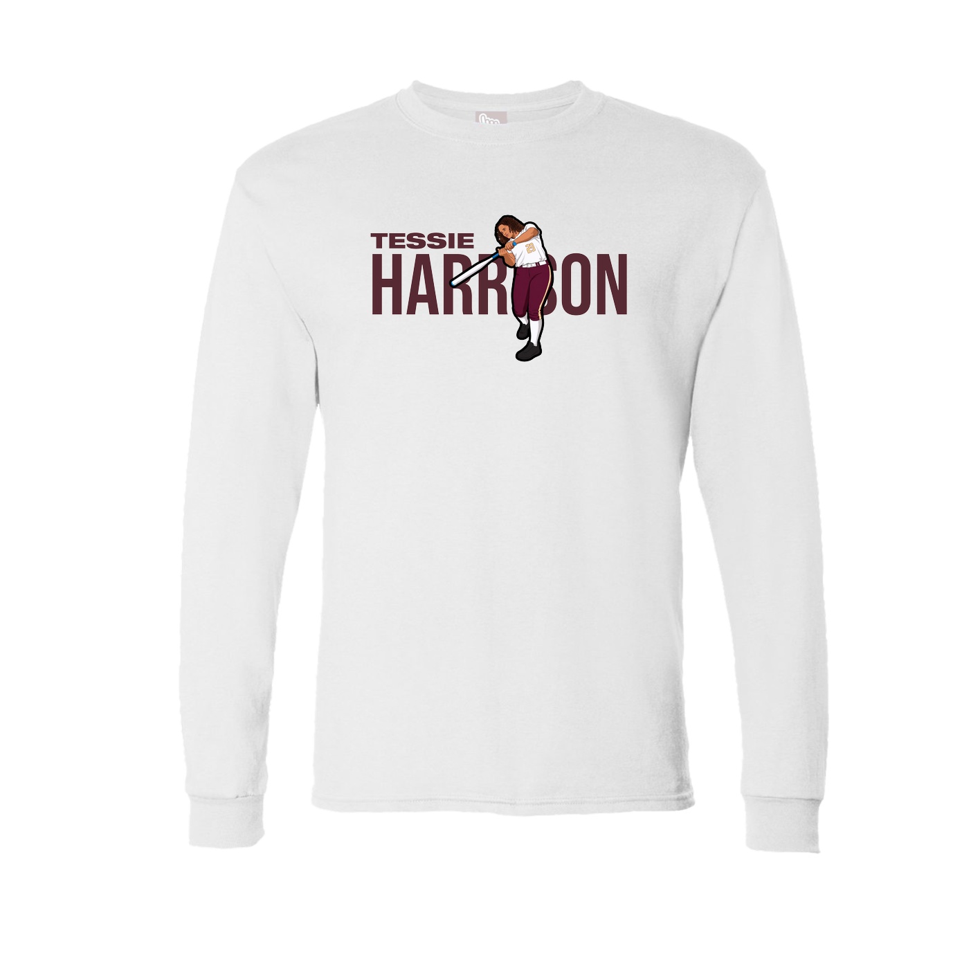 Long Sleeve Tee — Player Name in White