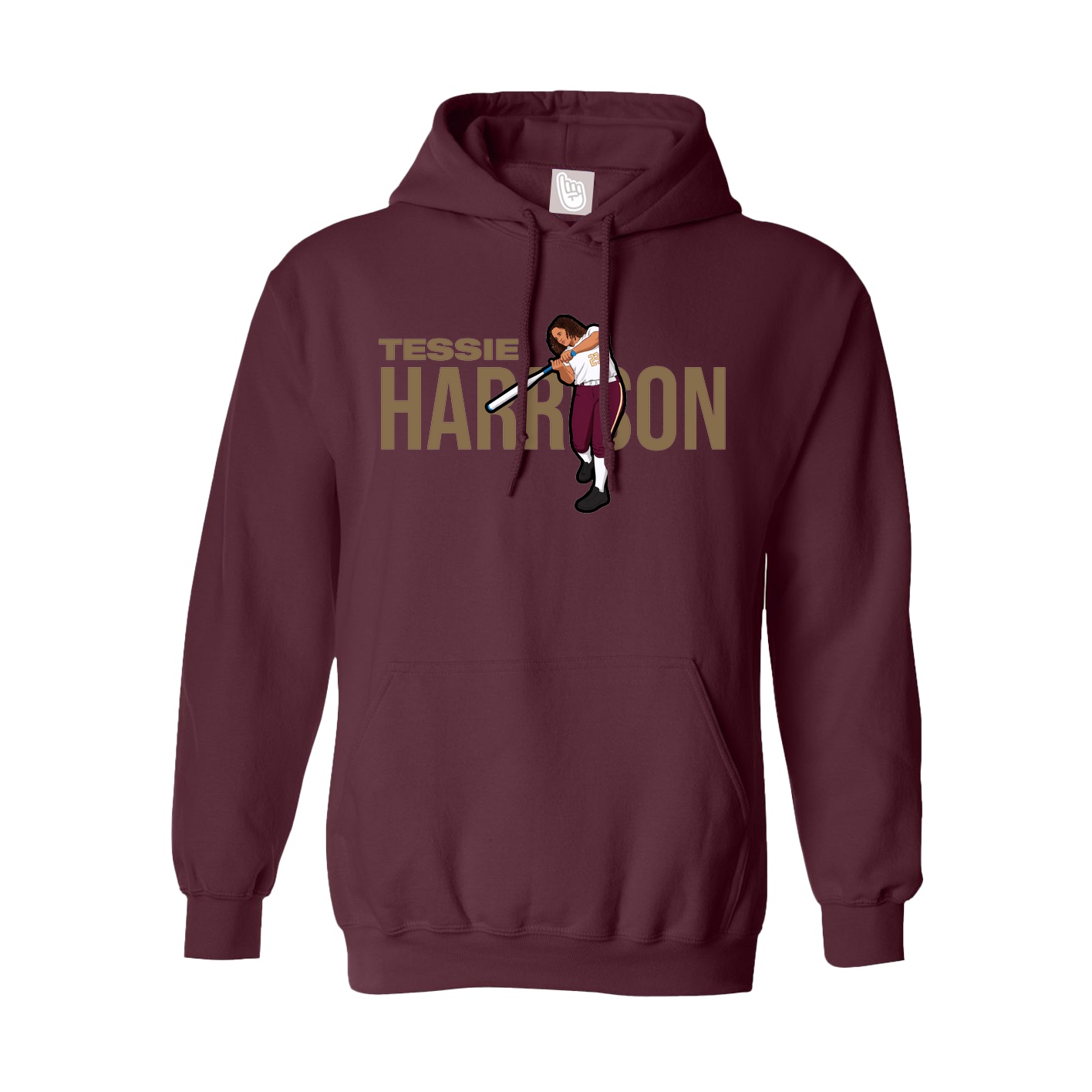 Youth Hoodie — Player Name in Maroon