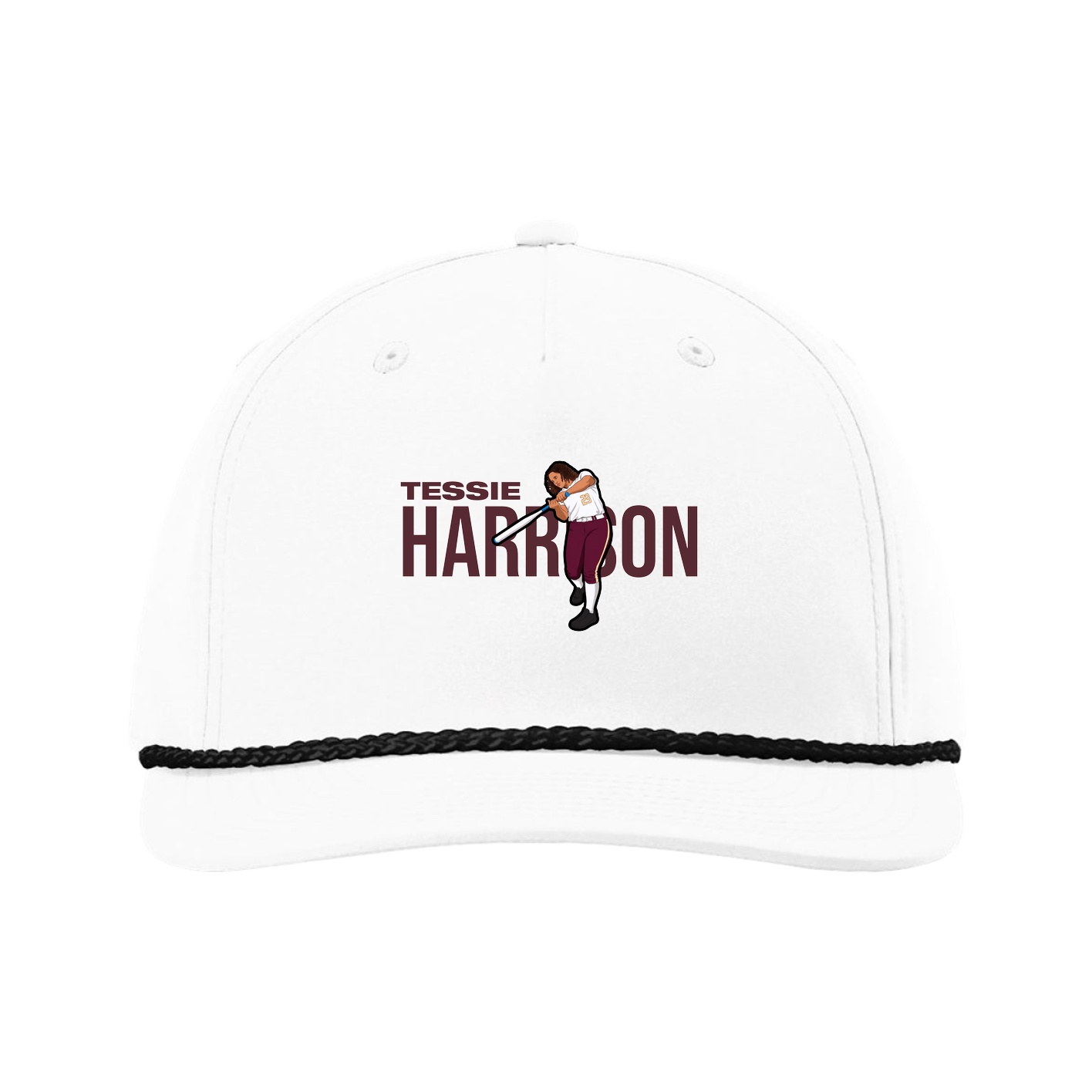 Five-Panel Classic Rope Cap — Player Name in White