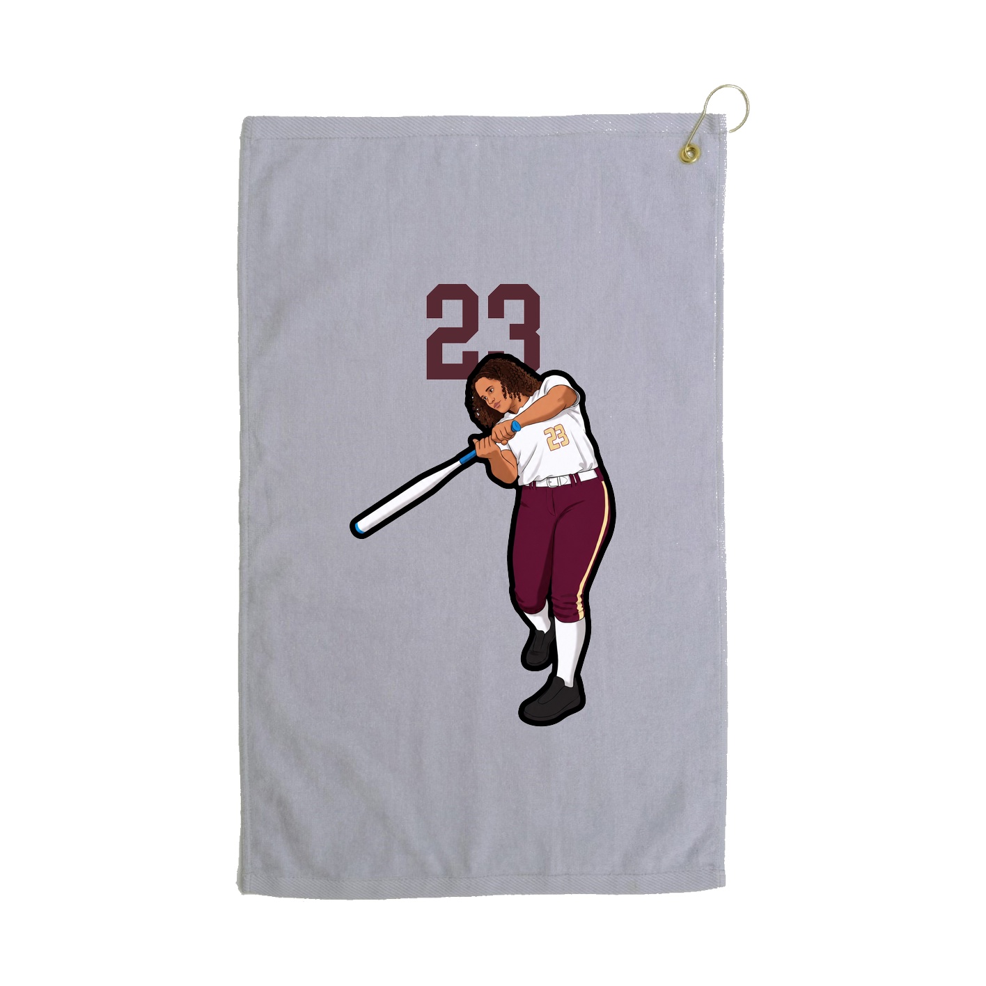 Golf Towel — Number Top in Grey