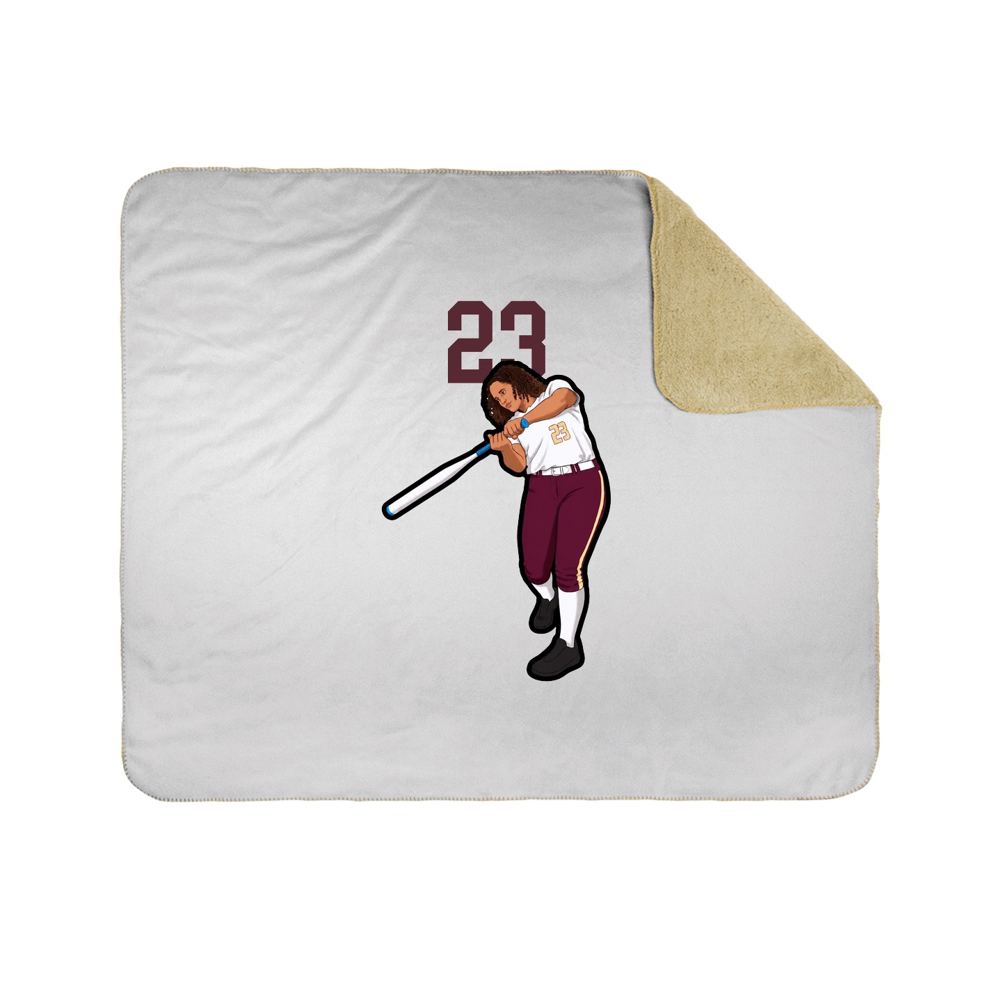 Throw Blanket — Number Top in White
