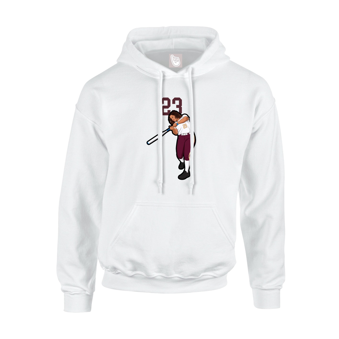 Youth Hoodie — Number Top in White