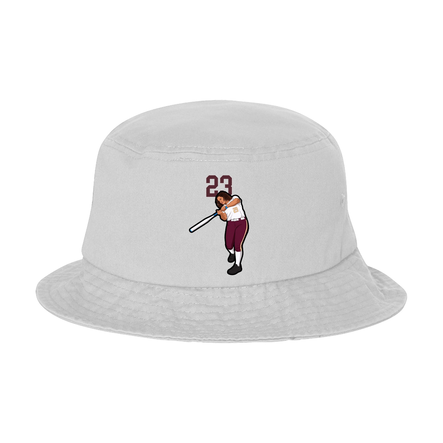 Bucket Cap — Number Top in White