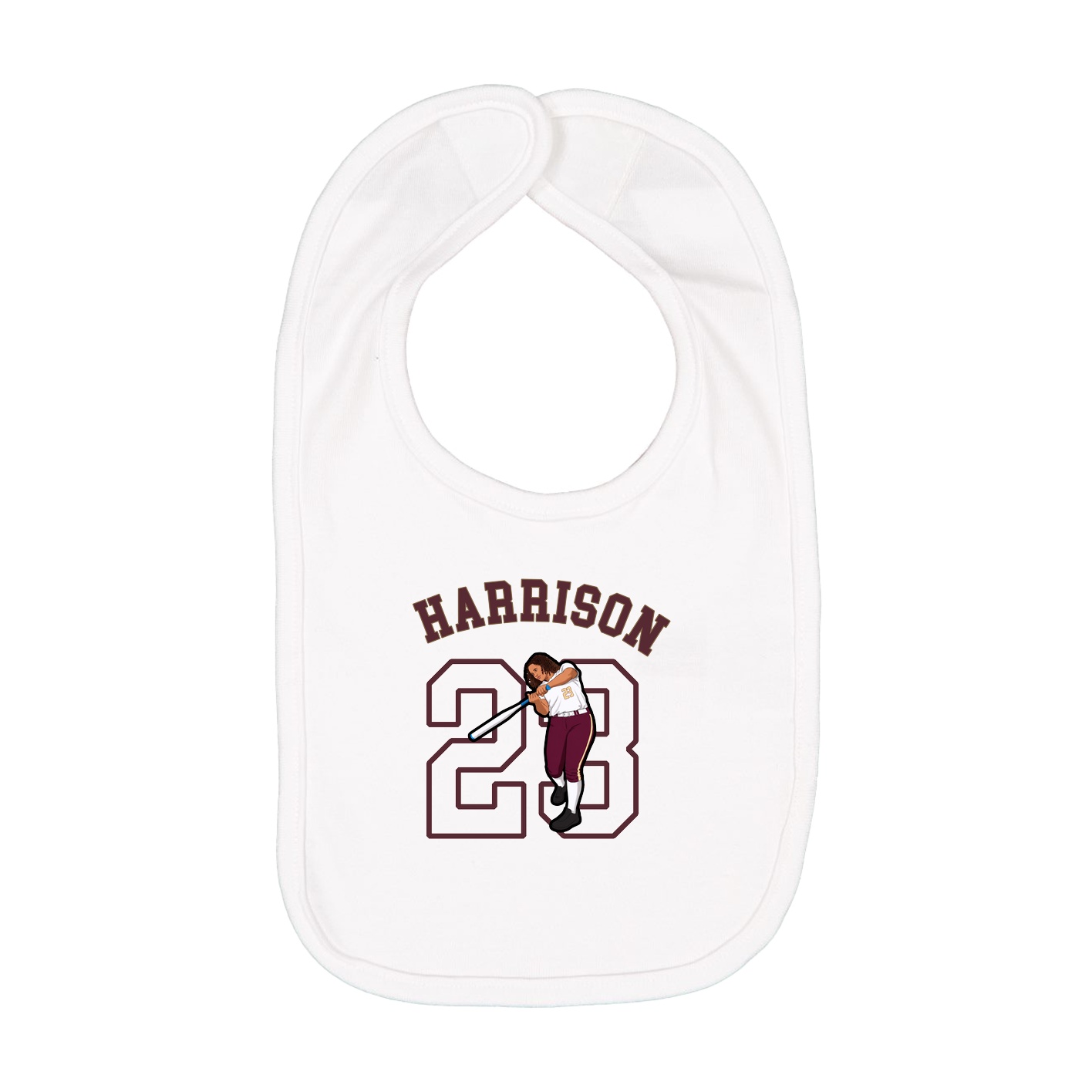 Infant Bib — Shirsey Arch in White