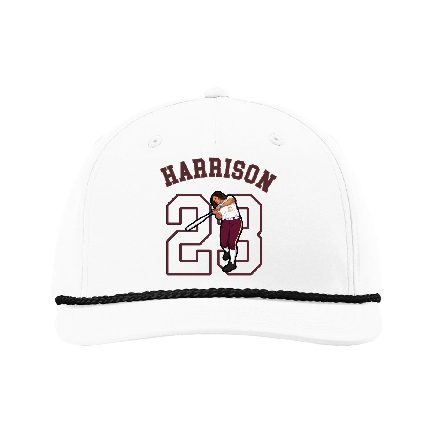 Five-Panel Classic Rope Cap — Shirsey Arch in White