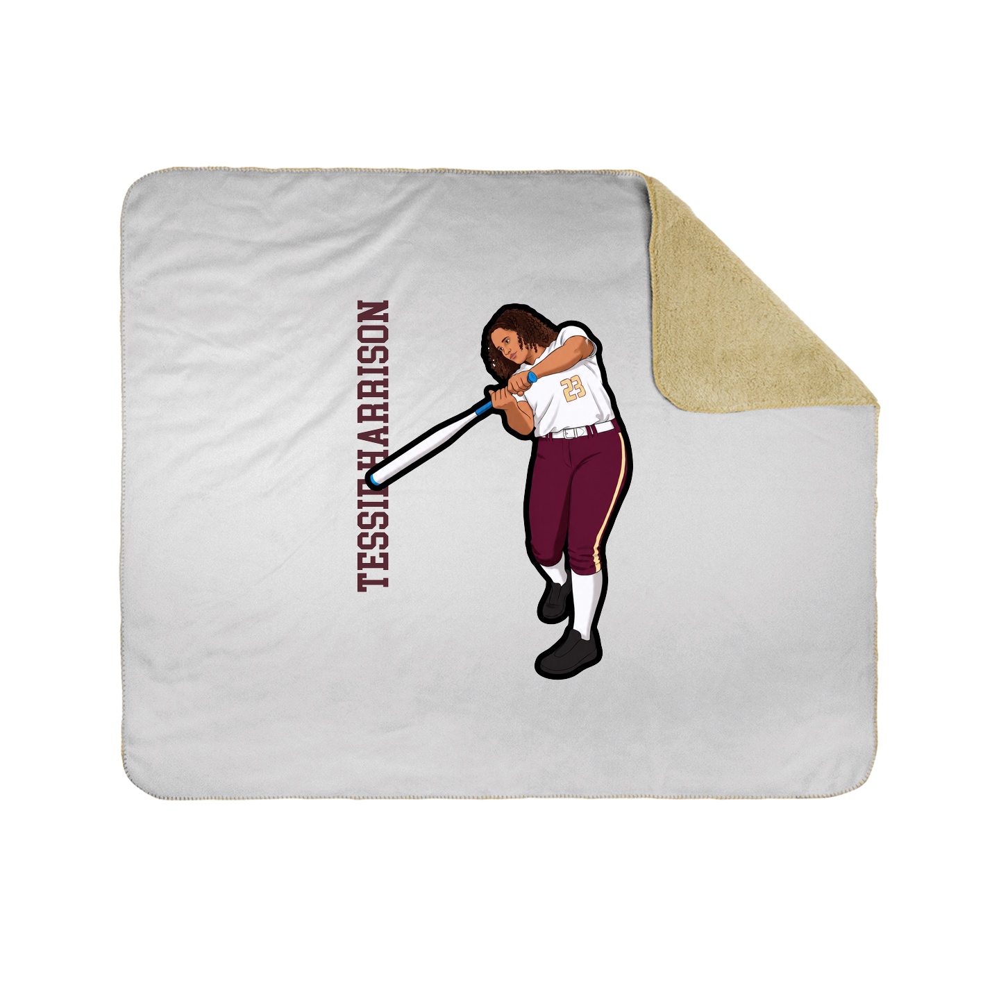 Throw Blanket — Name Vertical in White