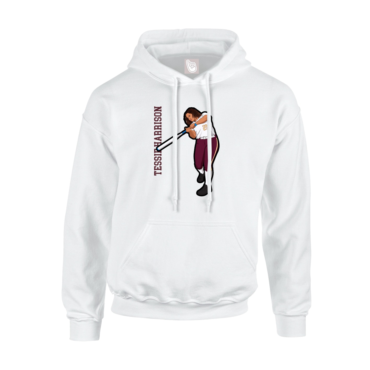 Hoodie — Name Vertical in White
