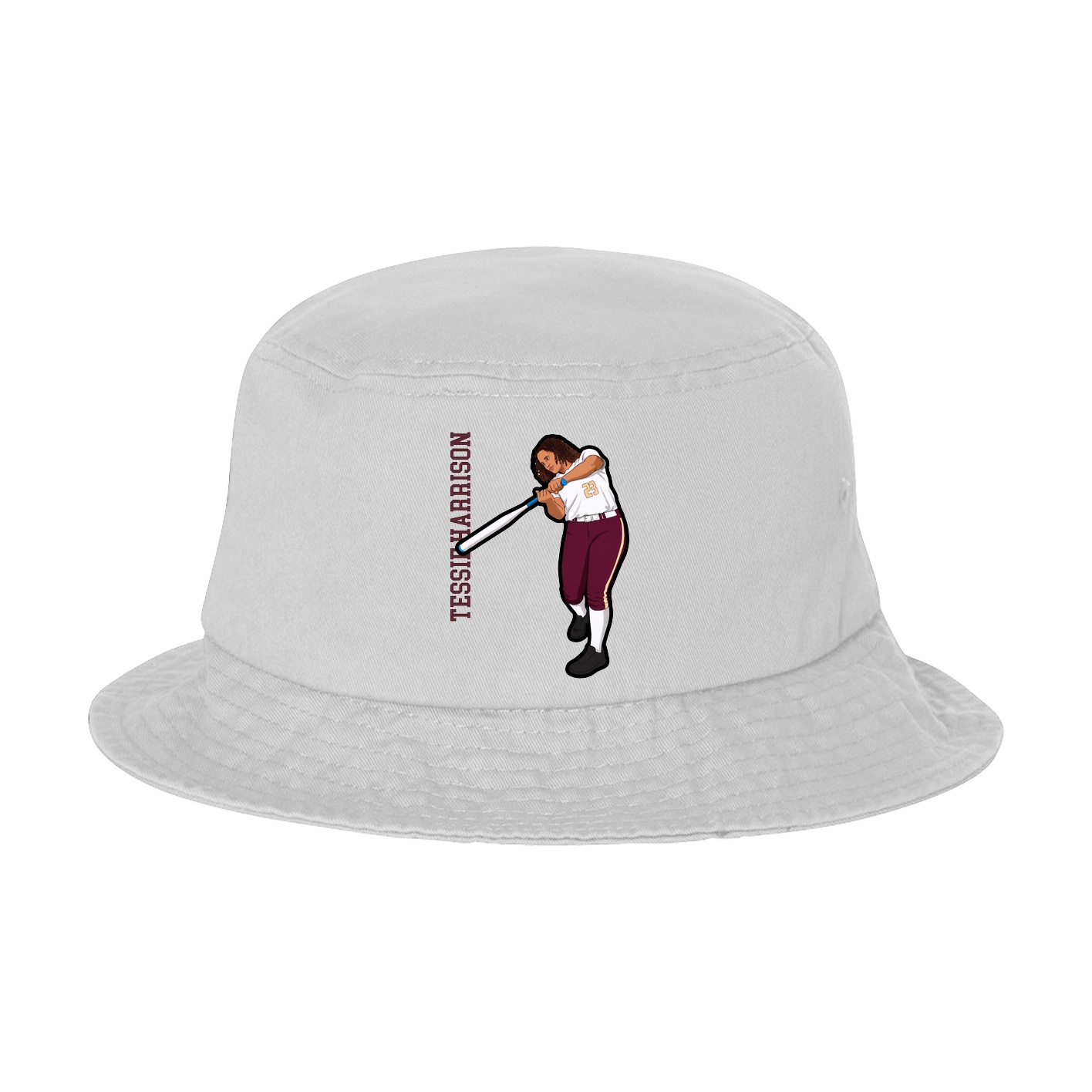 Bucket Cap — Name Vertical in White