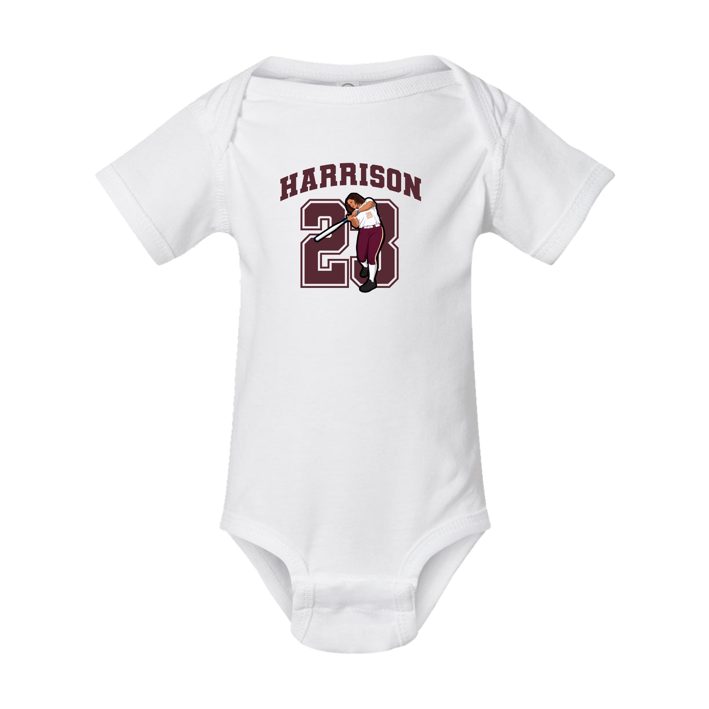Baby Onesie — Number in White