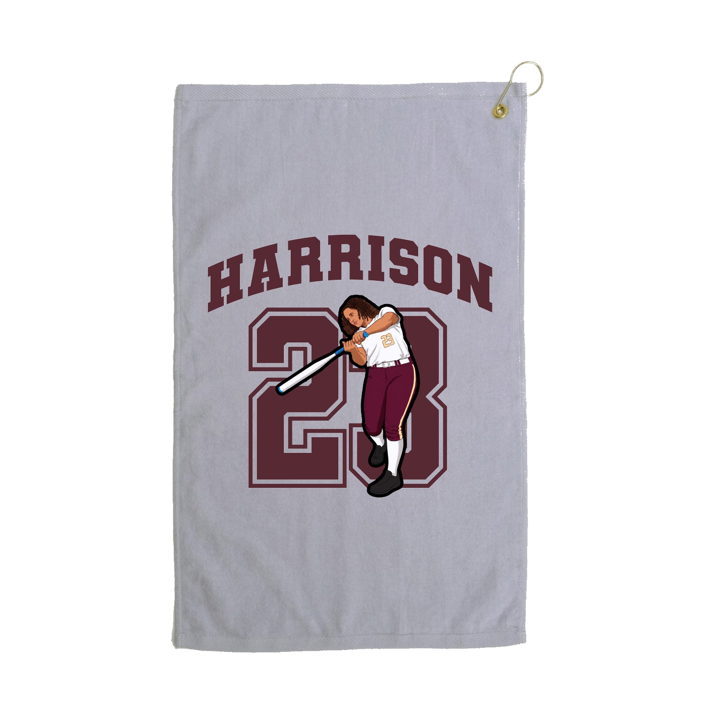 Golf Towel — Number in Grey