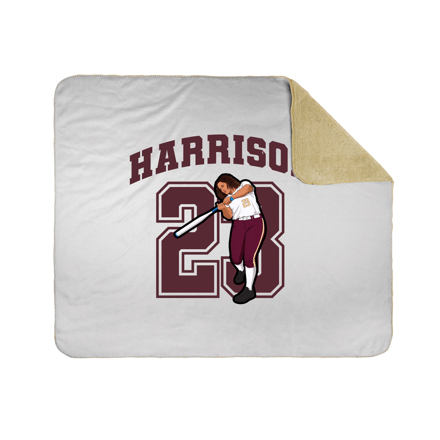 Throw Blanket — Number in White