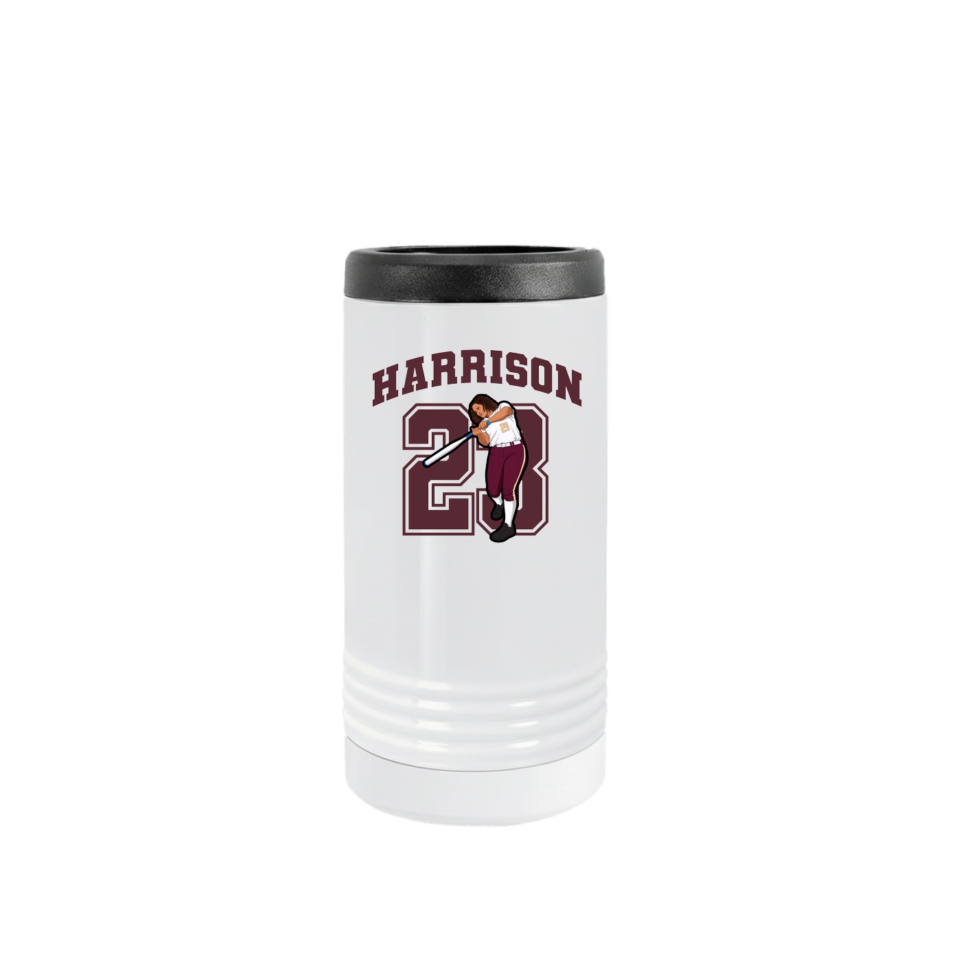 Slim Beverage Holder — Number in White