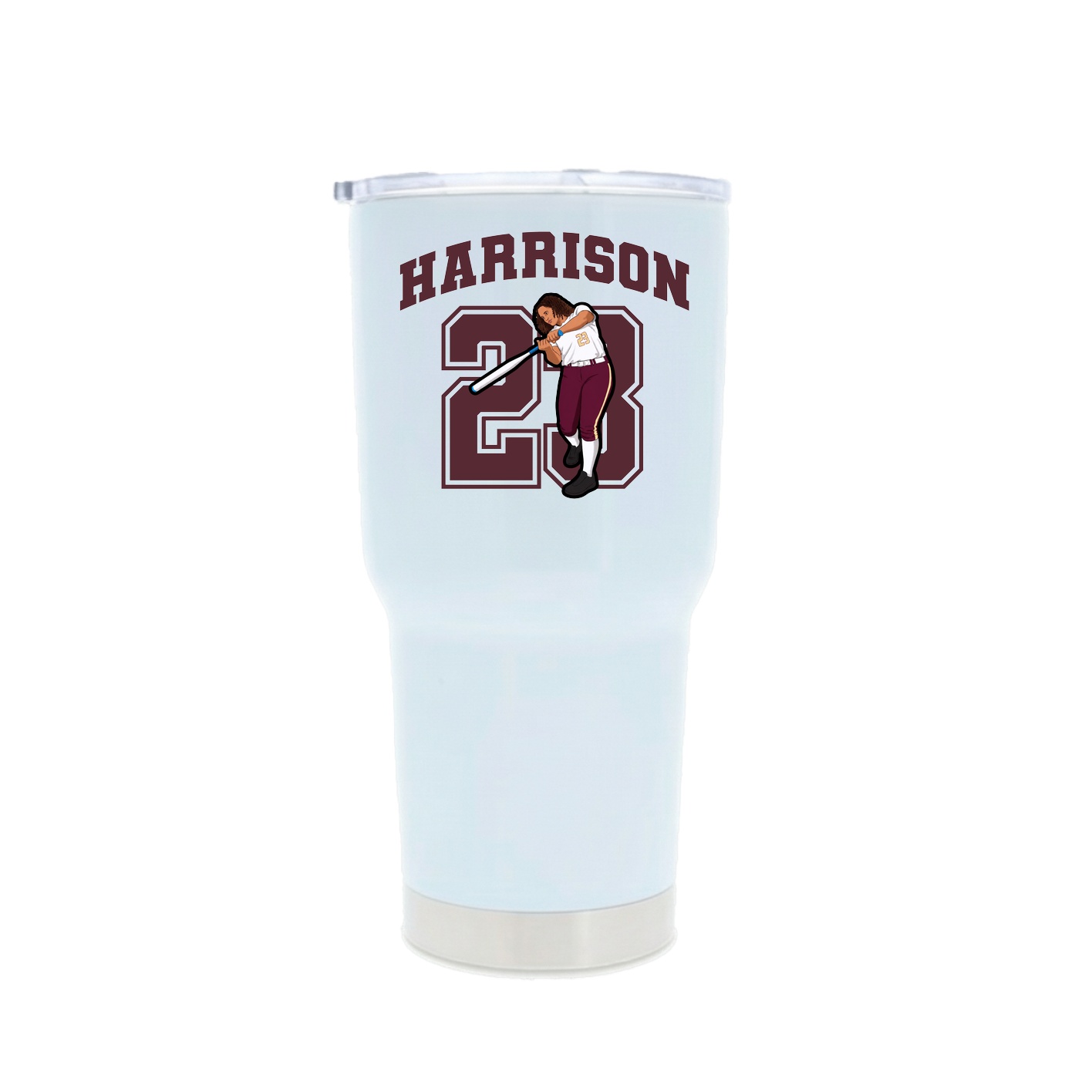 30oz Stainless Steel Tumbler — Number in White