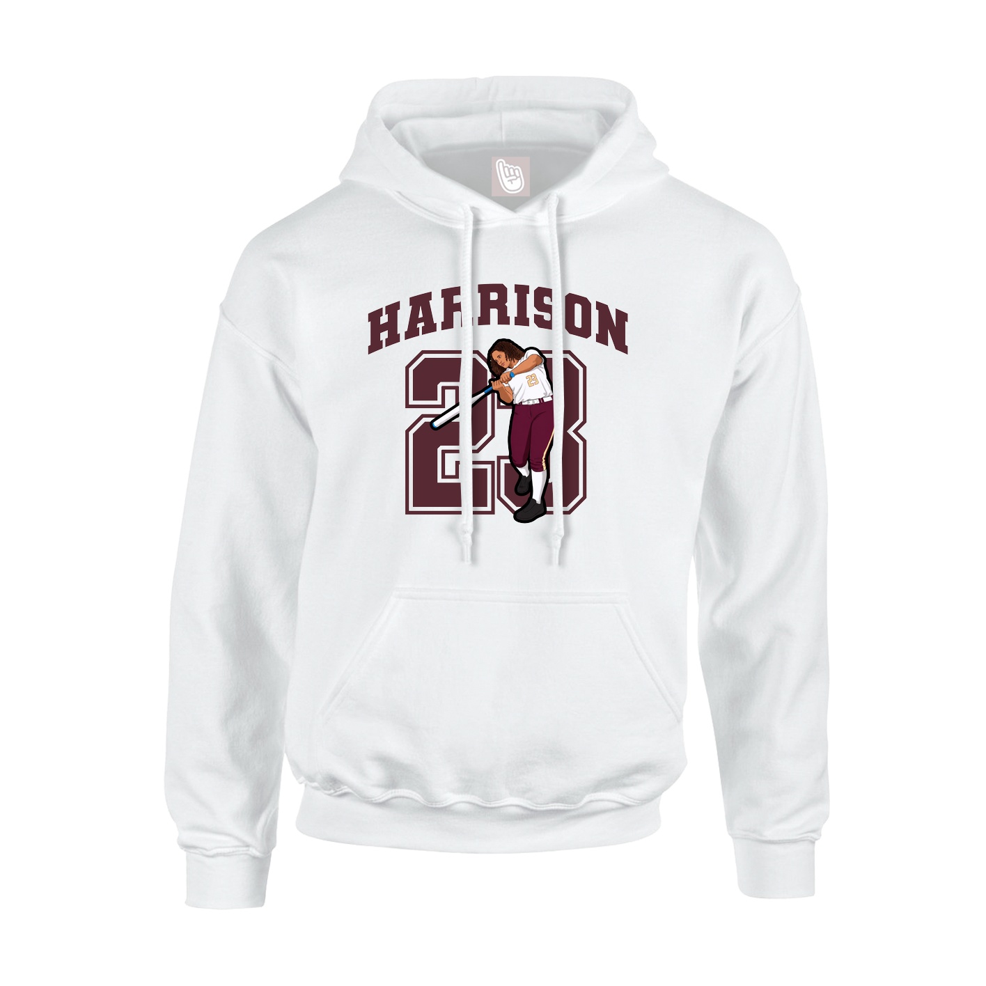 Hoodie — Number in White