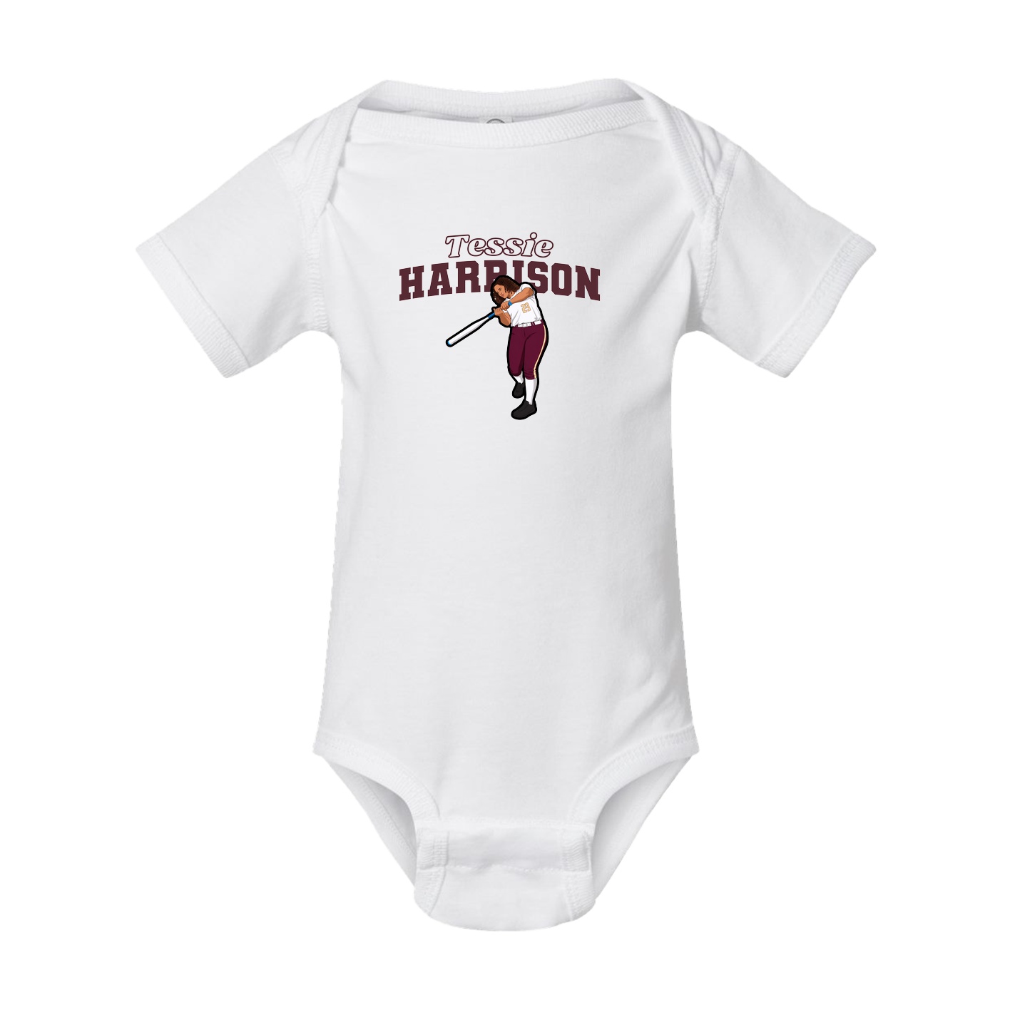 Baby Onesie — Name Arch in White