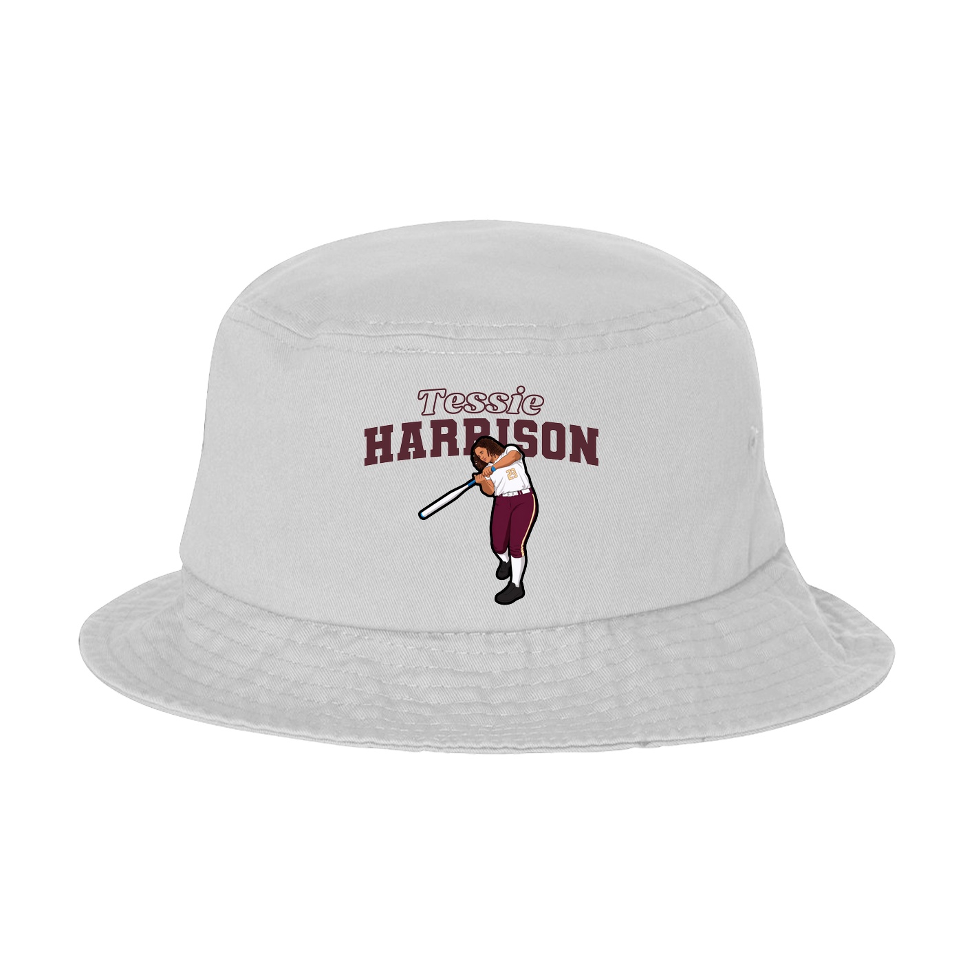 Bucket Cap — Name Arch in White