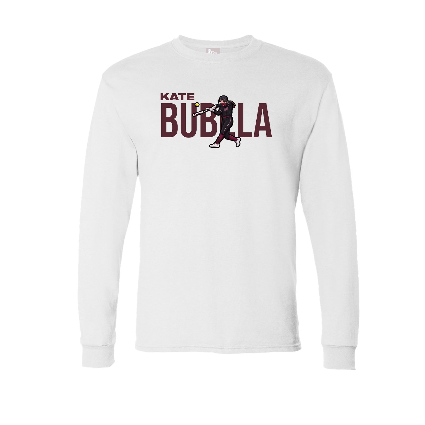 Long Sleeve Tee — Player Name in White
