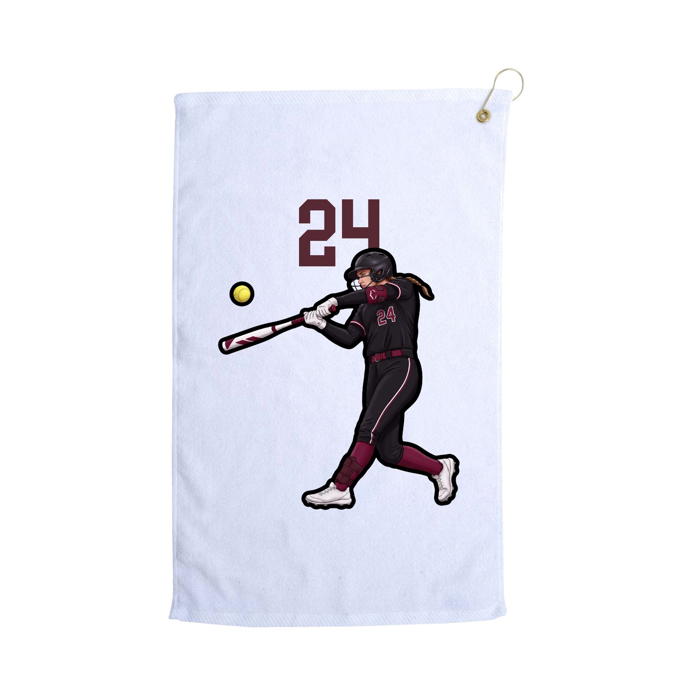 Golf Towel — Number Top in White