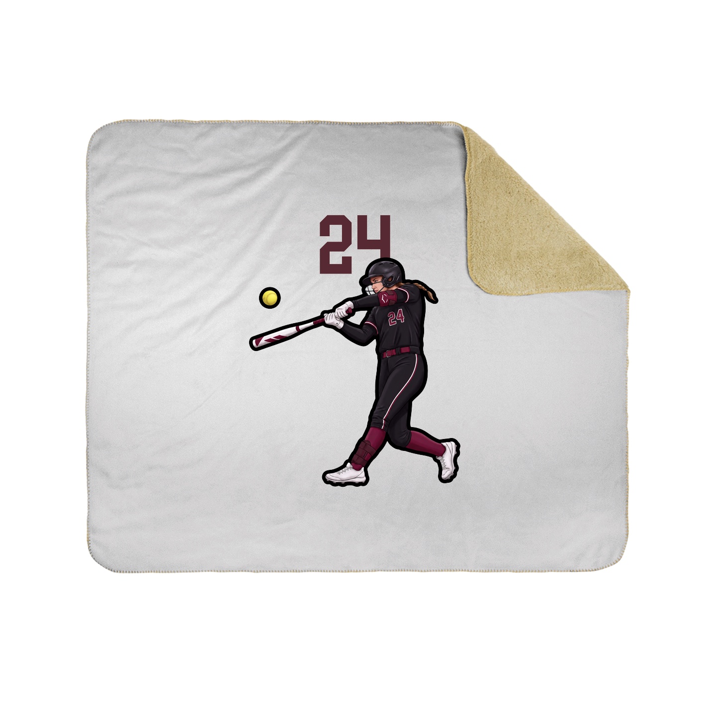 Throw Blanket — Number Top in White