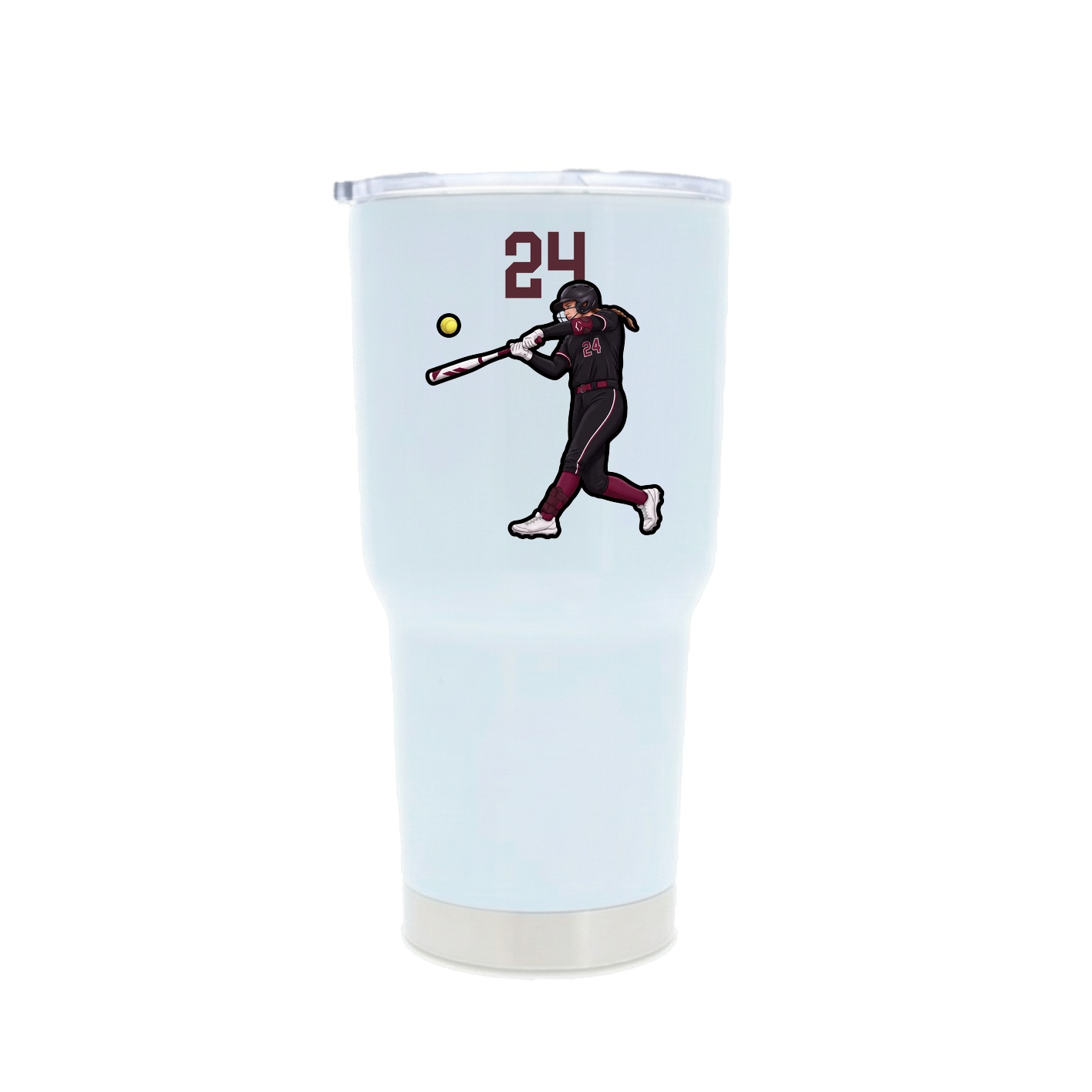30oz Stainless Steel Tumbler — Number Top in White