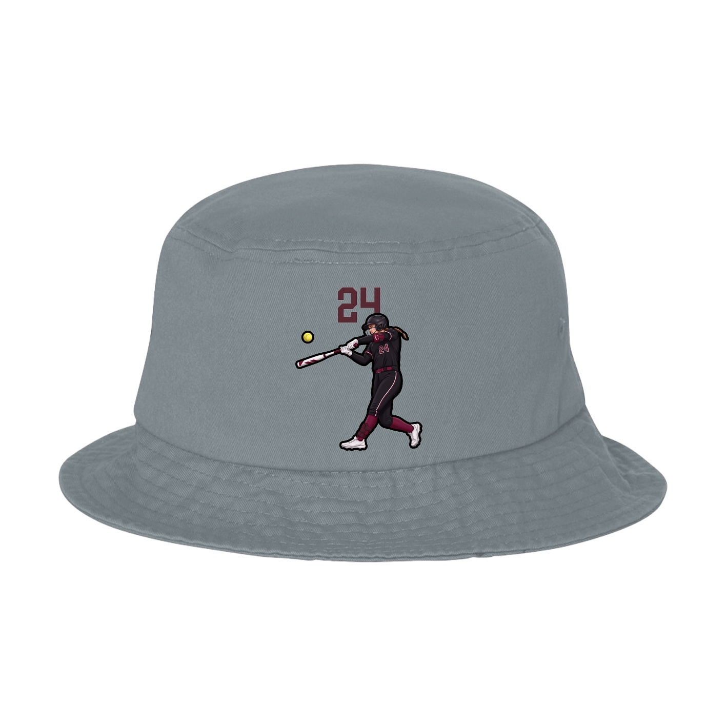 Bucket Cap — Number Top in Grey