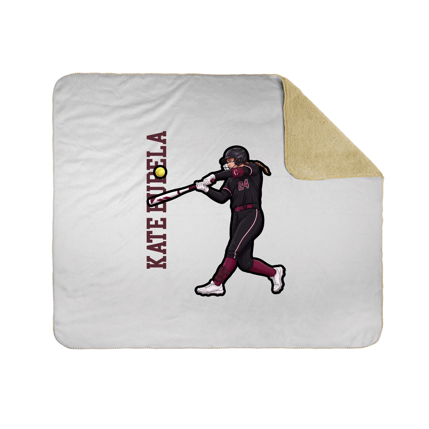 Throw Blanket — Name Vertical in White