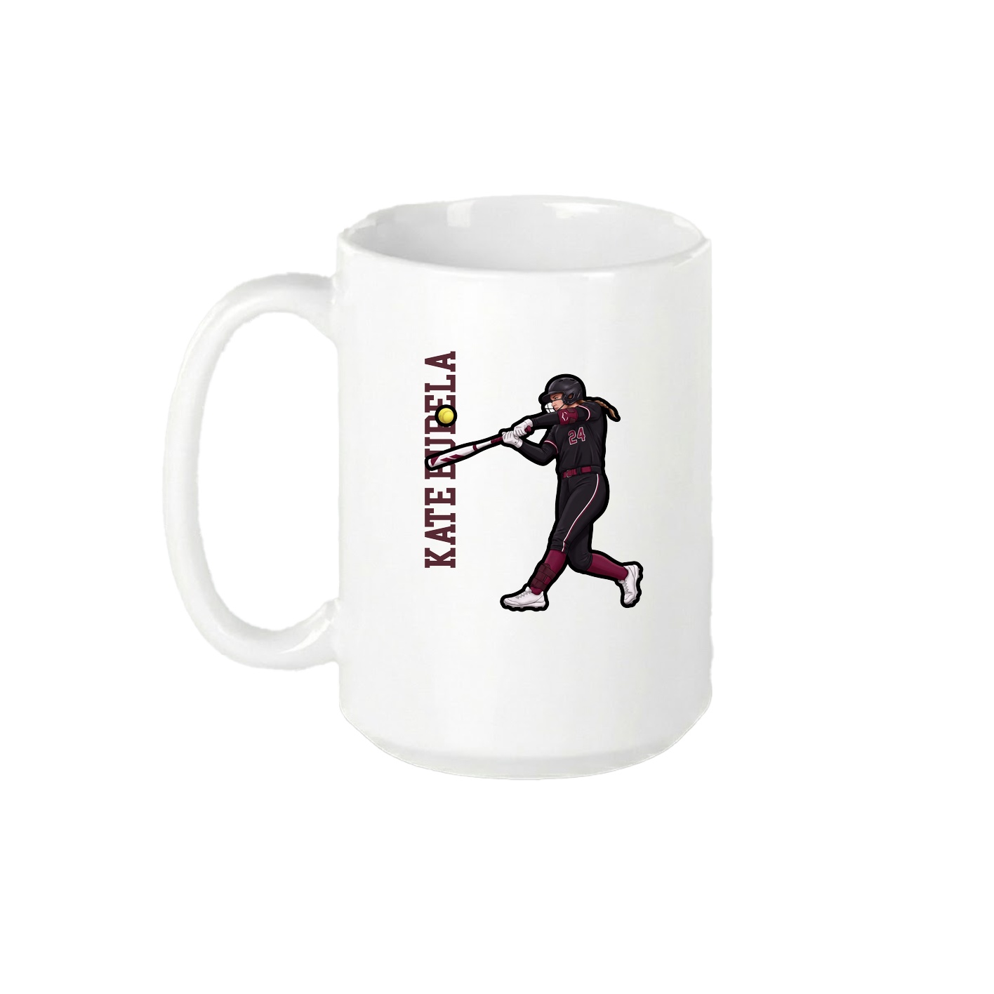 15oz Coffee Mug — Name Vertical in White