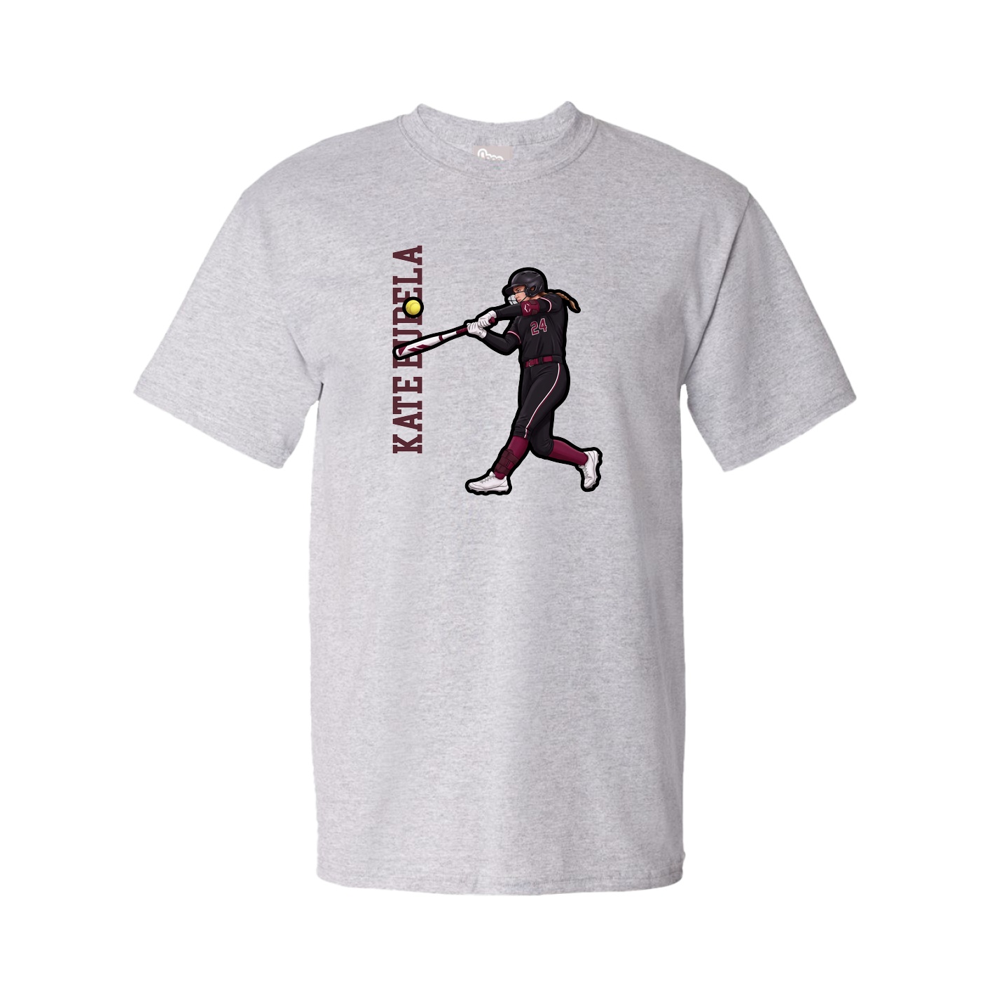 Youth Tee — Name Vertical in Grey